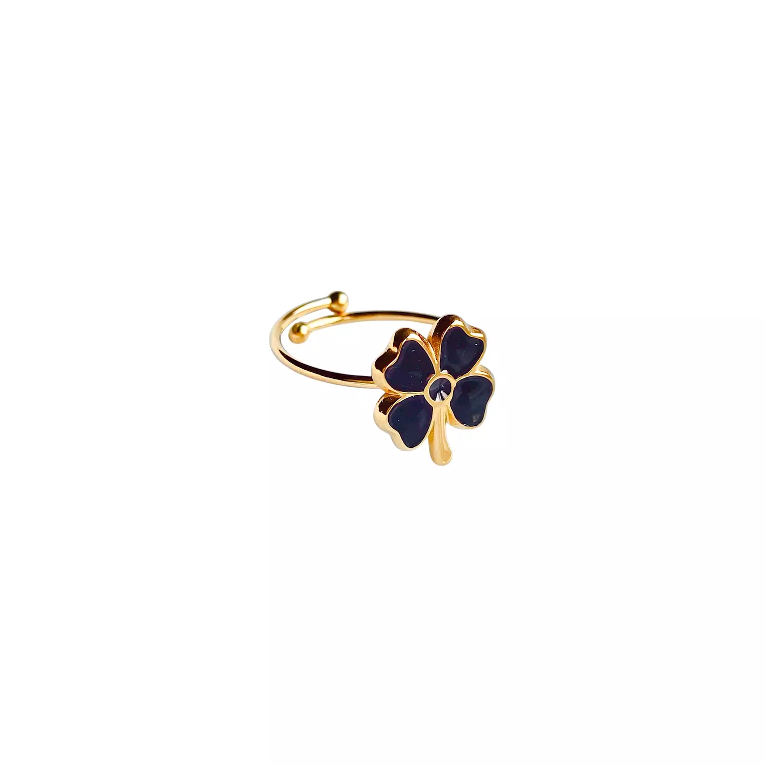 Black flowers stainless steel ring✨ image