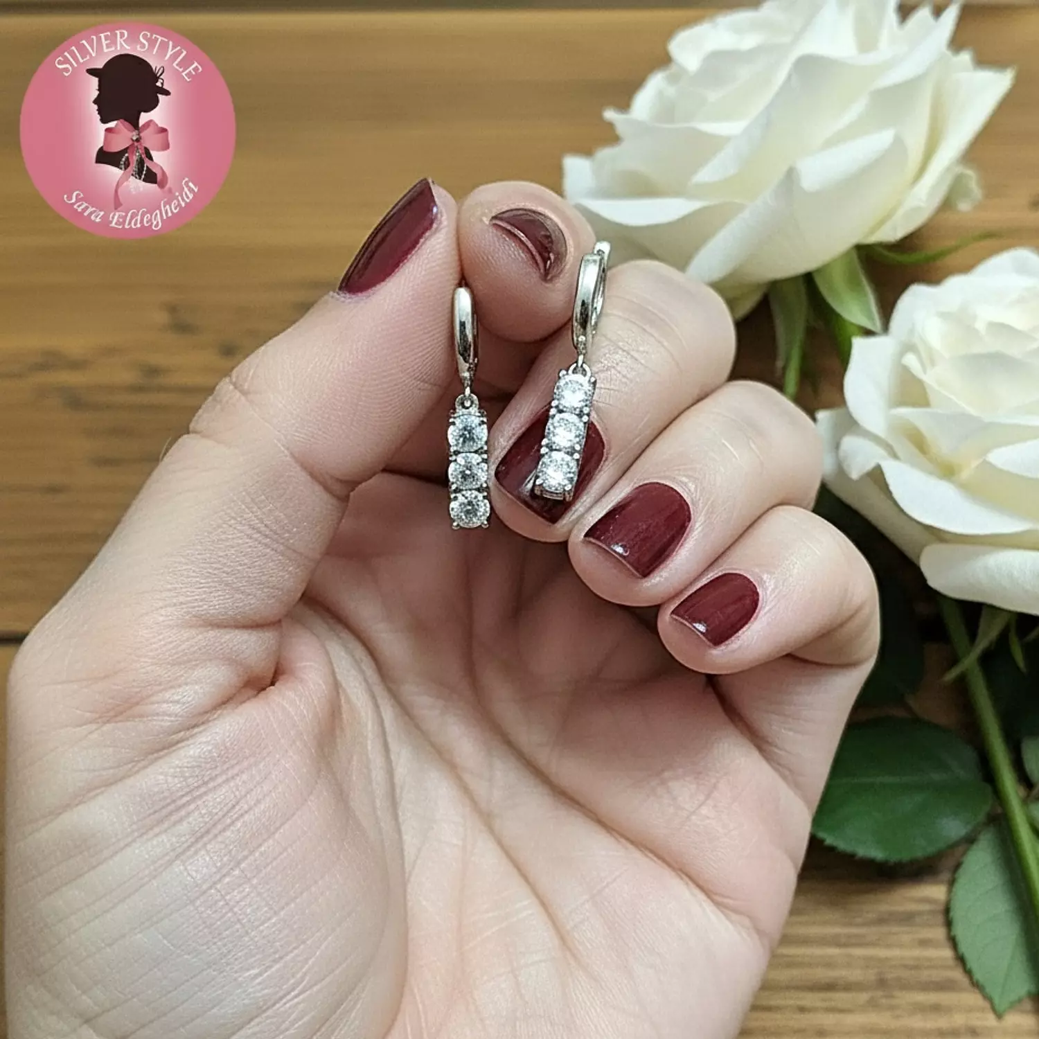 3 stones earrings image