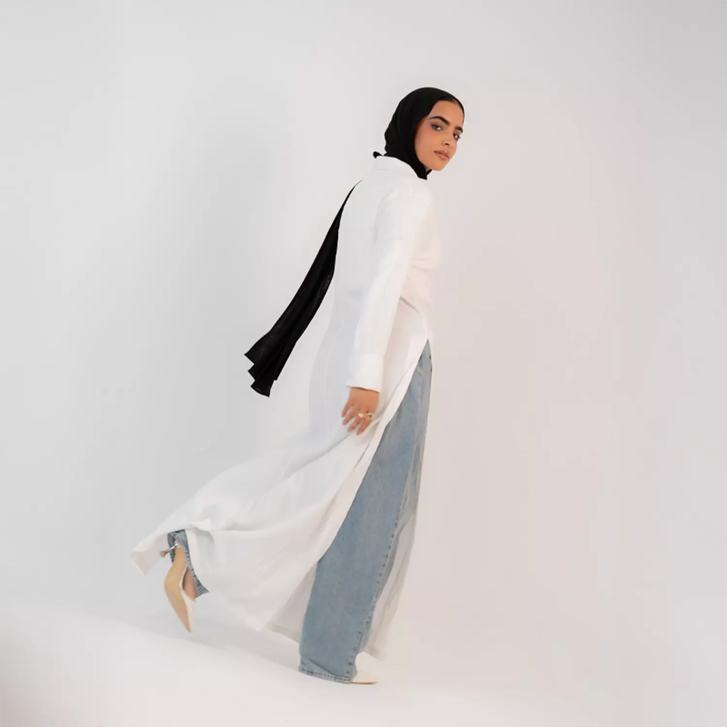 Shirt dress cotton - White  2