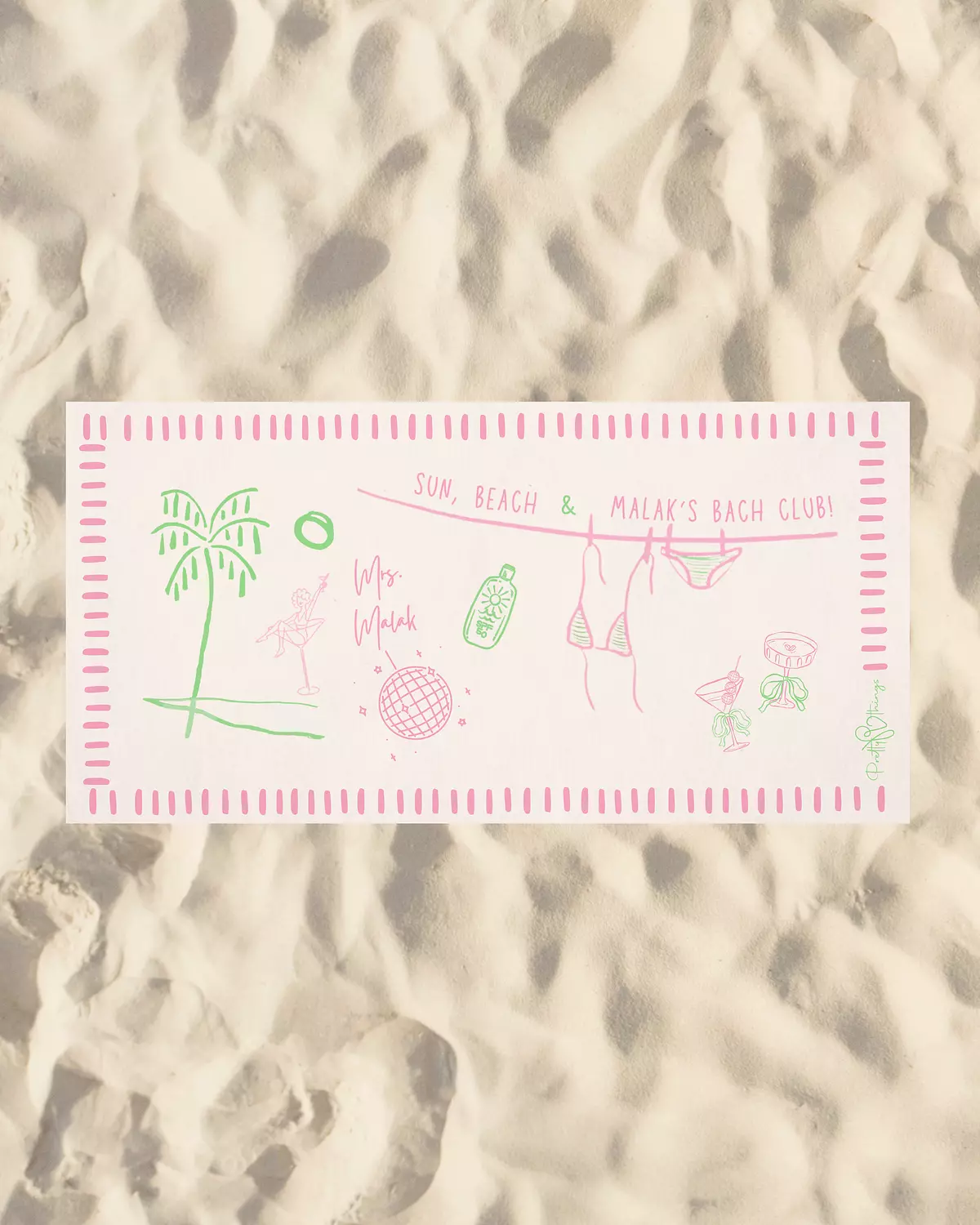 pretty customized bridesmaids beach towel 4