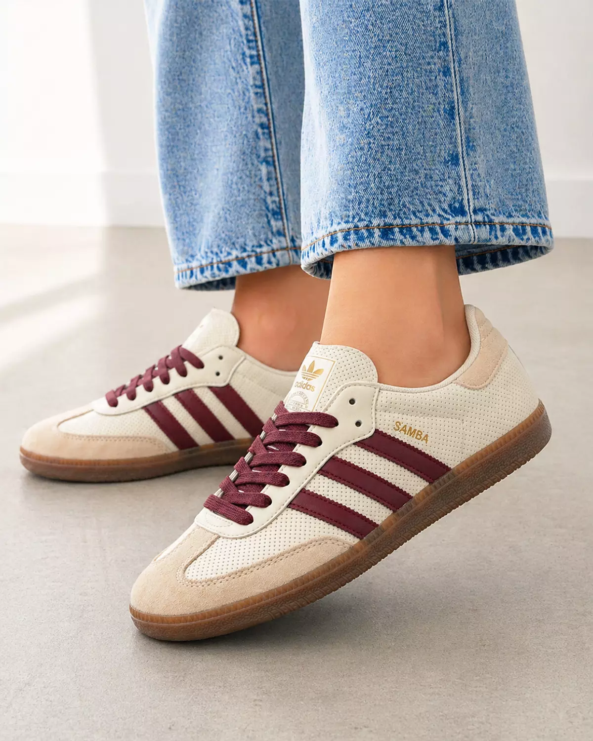 Women’s Samba Shoes – Begie & Maroon image