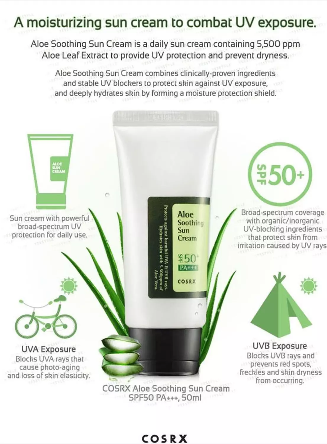 COSRX aloe soothing sun cream Spf50 Pa+++ 3