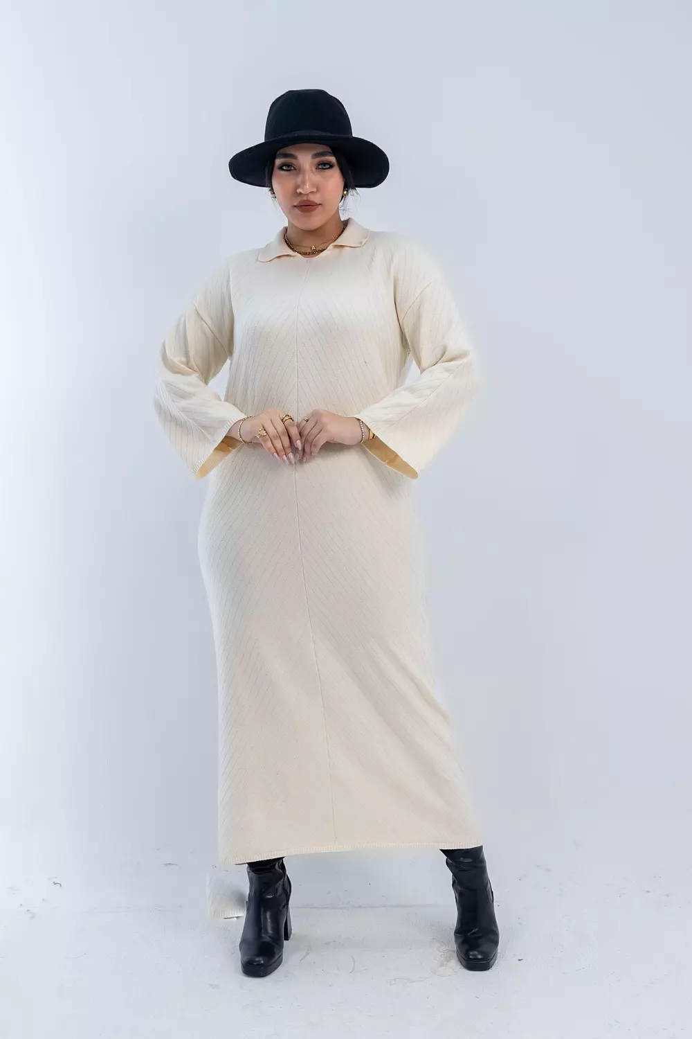 Soft Knit Collar Dress 2