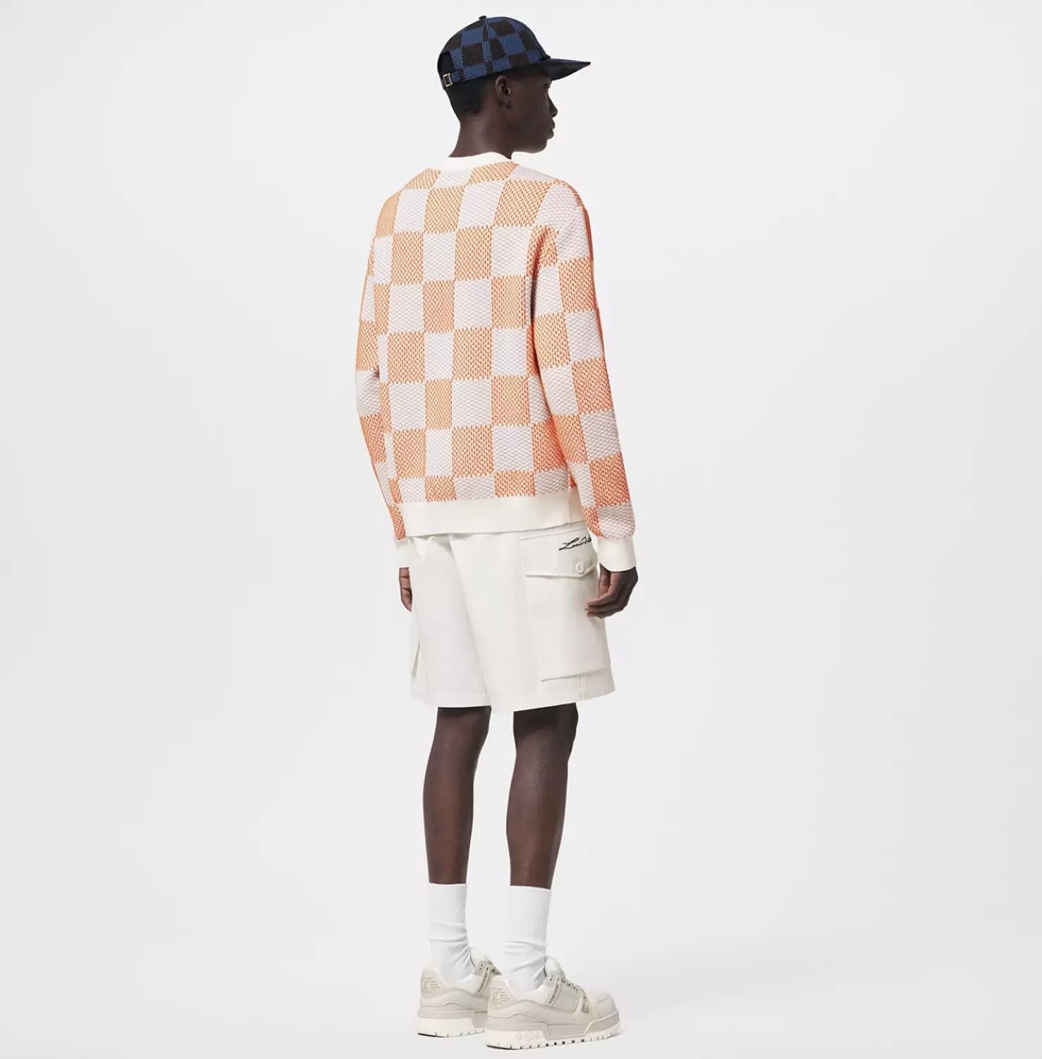 Damier Jacquard Cotton Pullover 3
