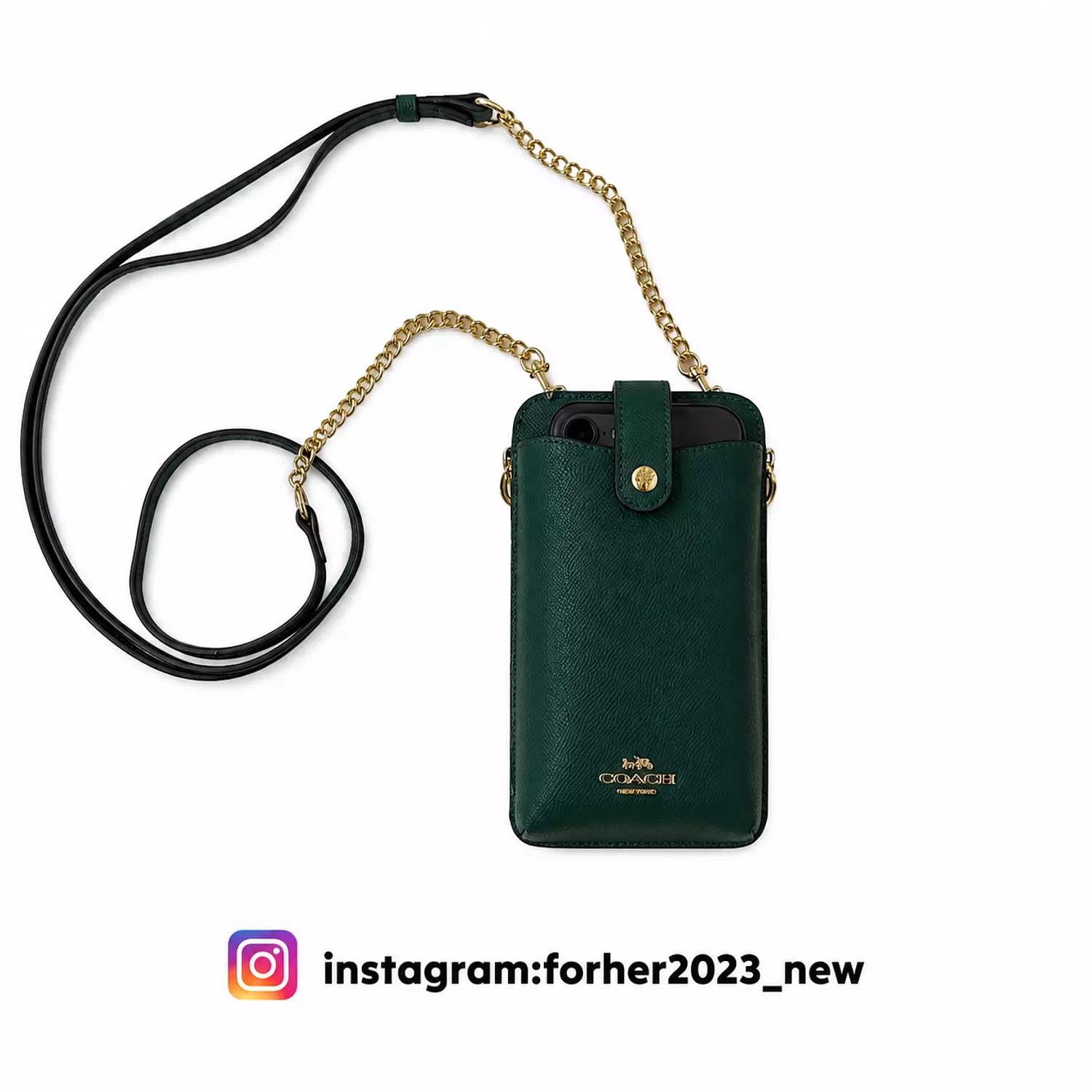 Coach Phone Crossbody In green 1