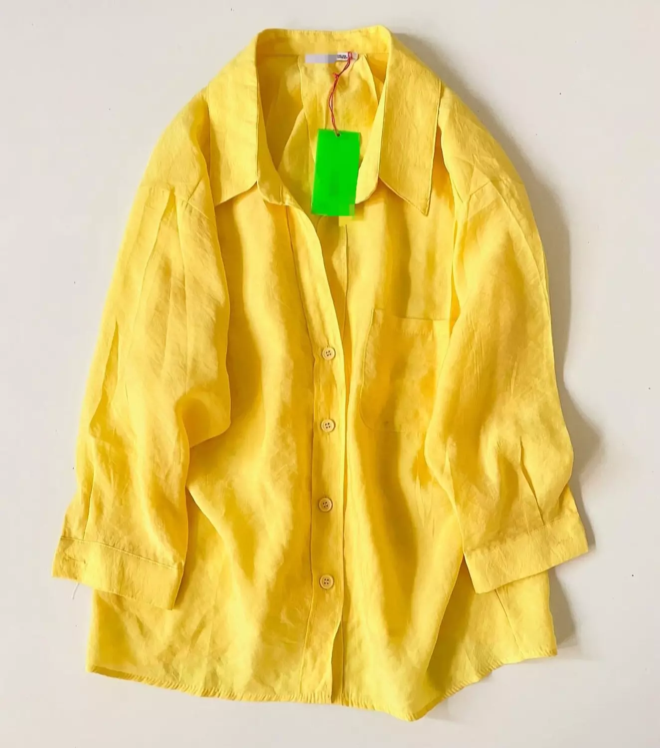 Dark yellow oversize linen shirt hover image