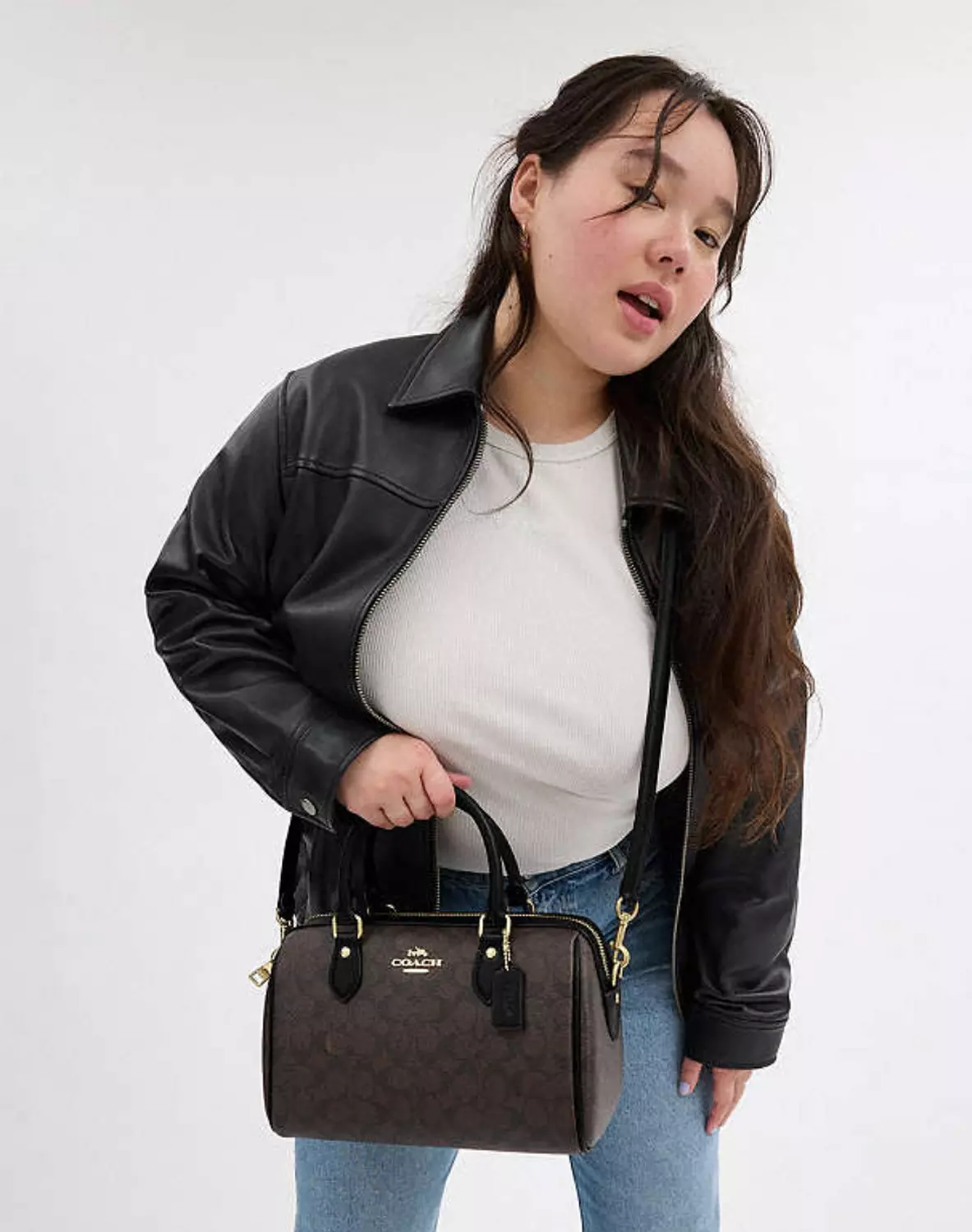 Coach Rowan Satchel Bag In Signature Canvas 5