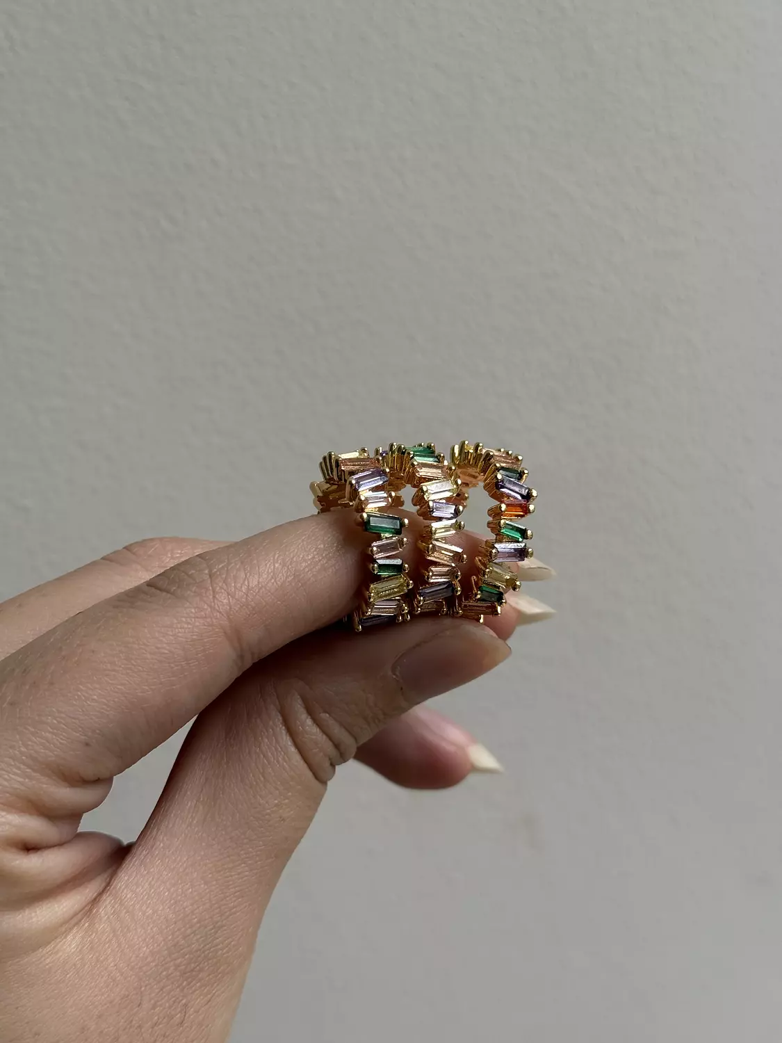 Rainbow tennis ring hover image