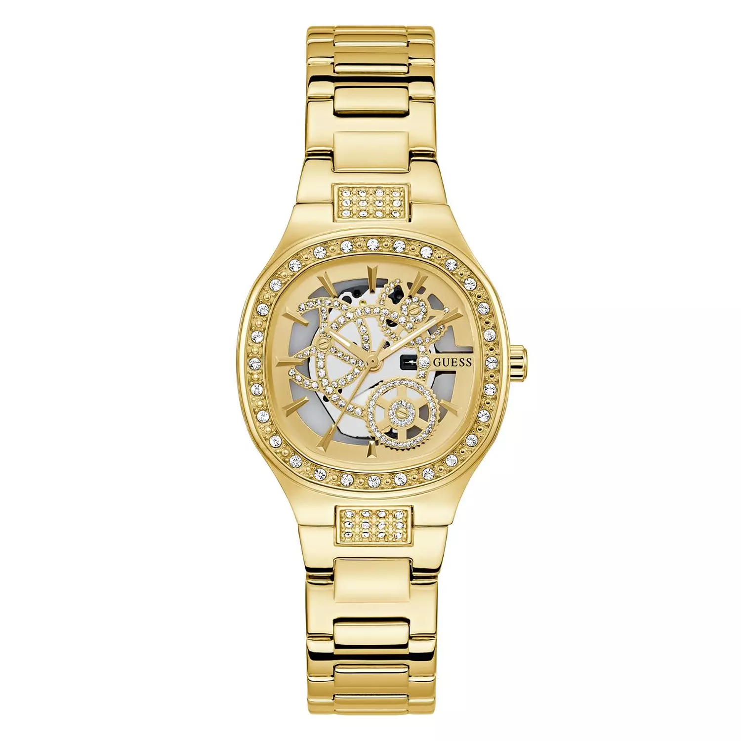 GUESS Ladies Gold Tone Analog Watch Gold Tone Stainless Steel Bracelet GW0941L2 image