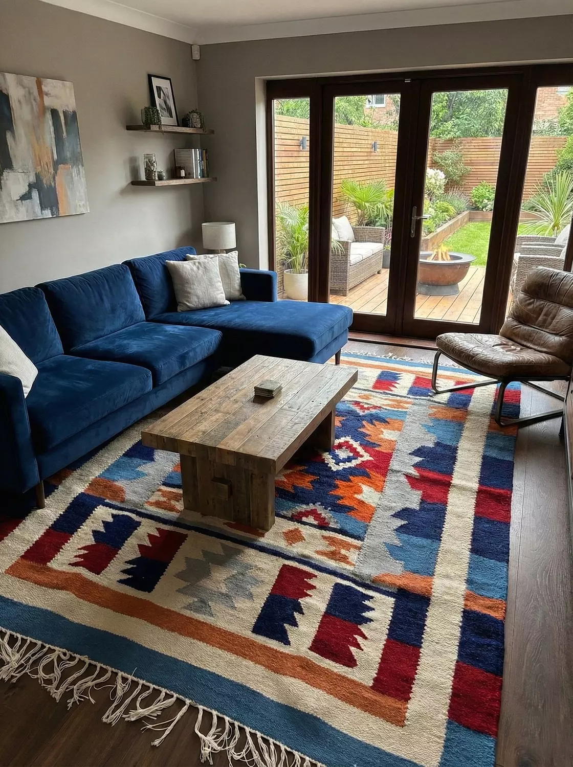Sini Mont Blue Kilim Rug 1