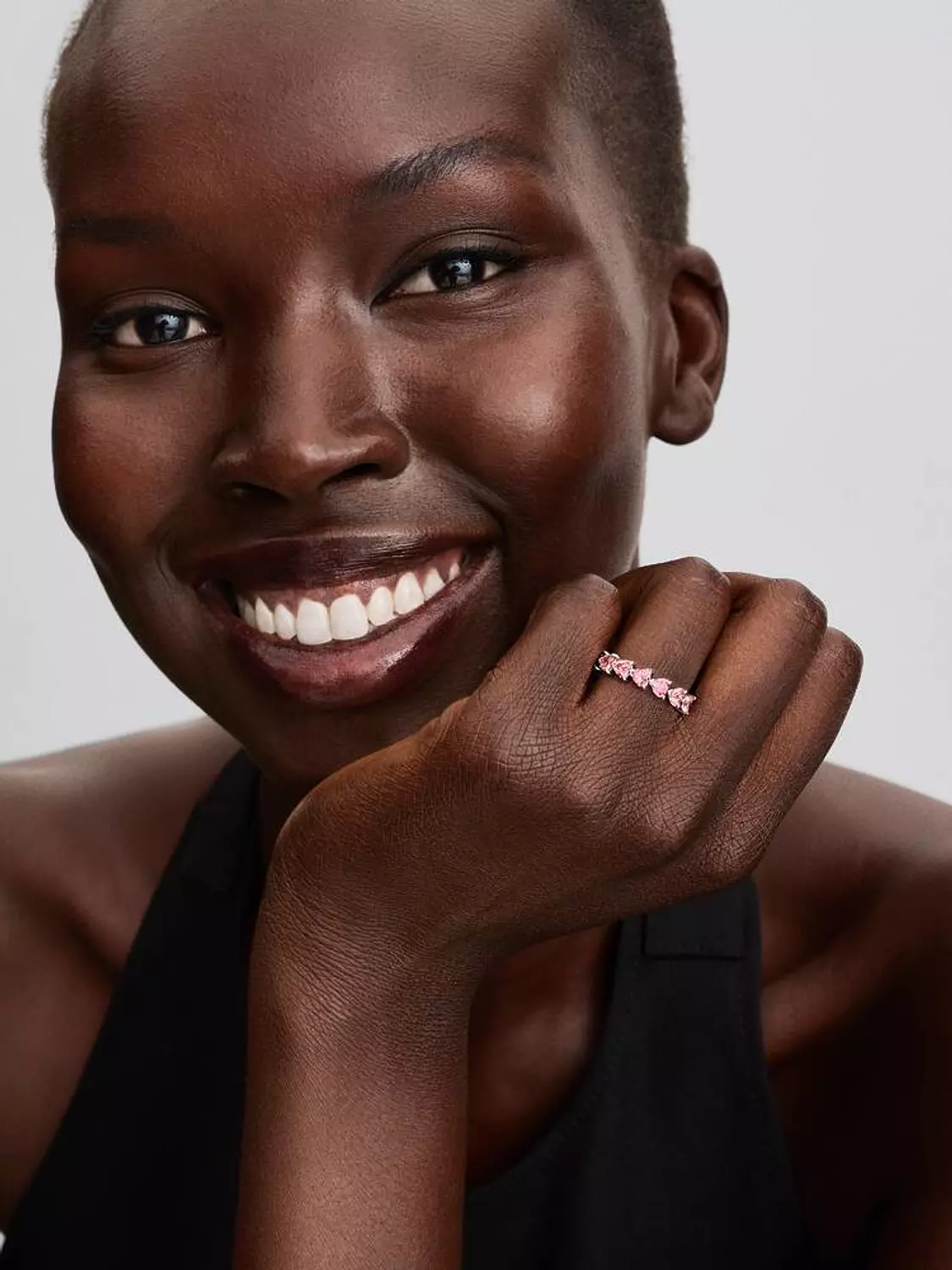 Band of Pink Hearts Ring 3