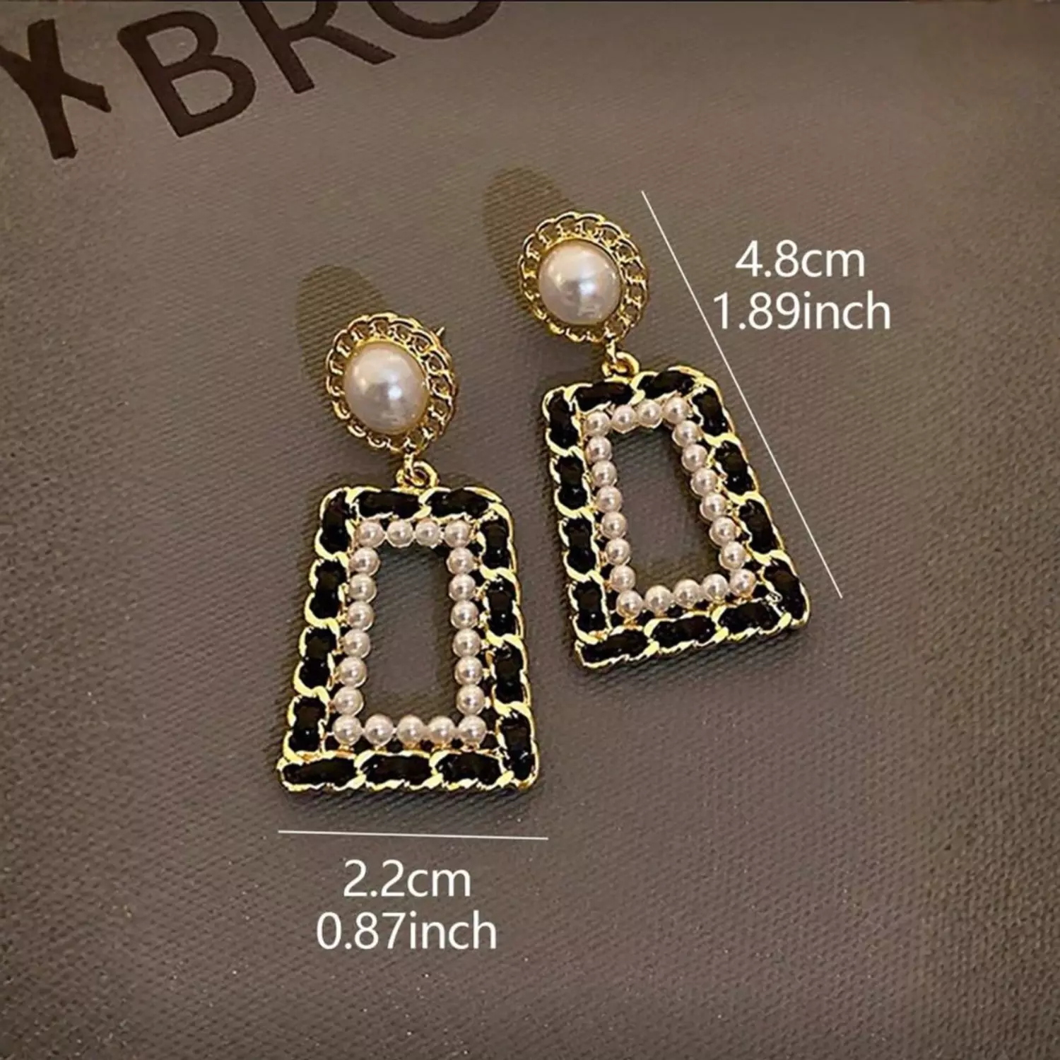 Yayzy Geometric Faux Pearl Earrings 2