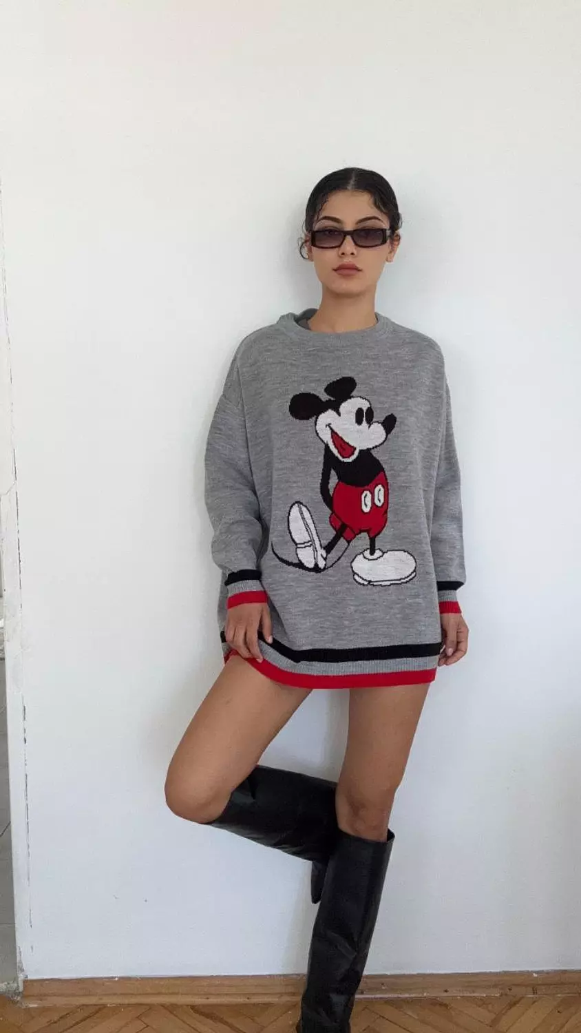 Light Grey Mickey Pullover  2