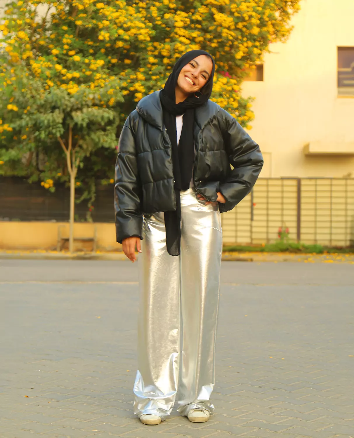 Silver Metallic pants   2