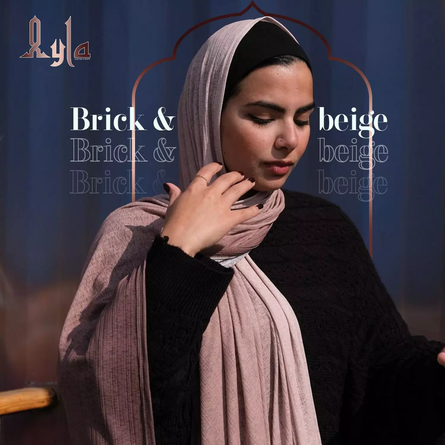 BRICK & BEIGE ROSE SCARF image