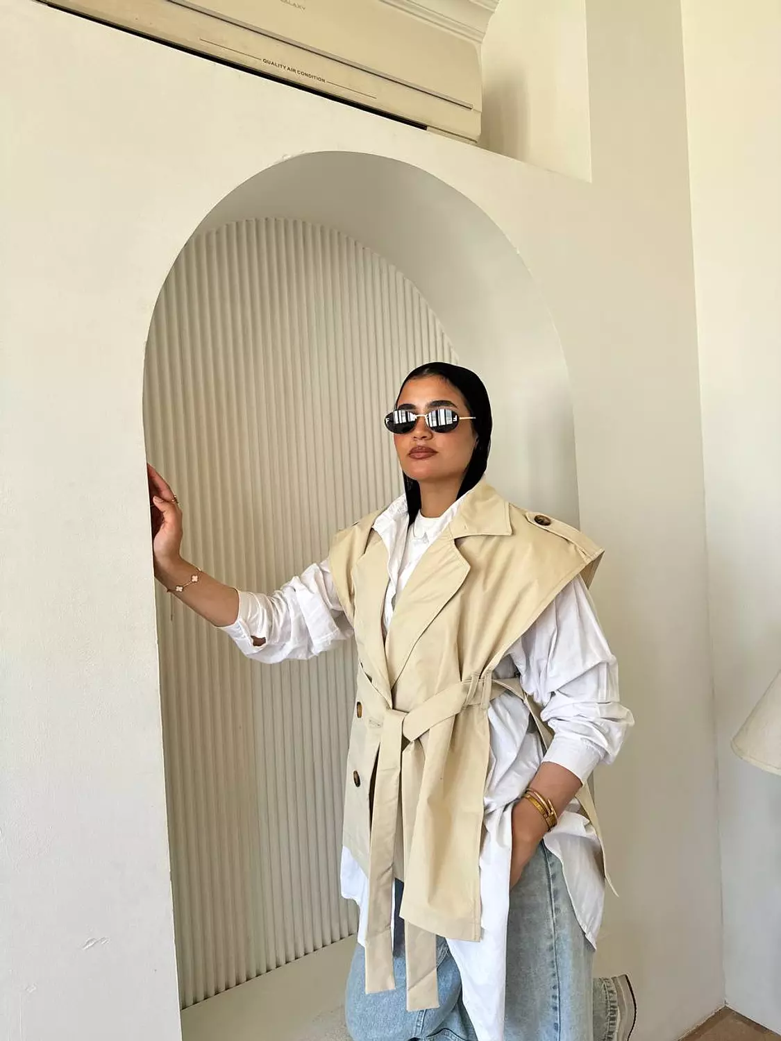 Open trench coat  image