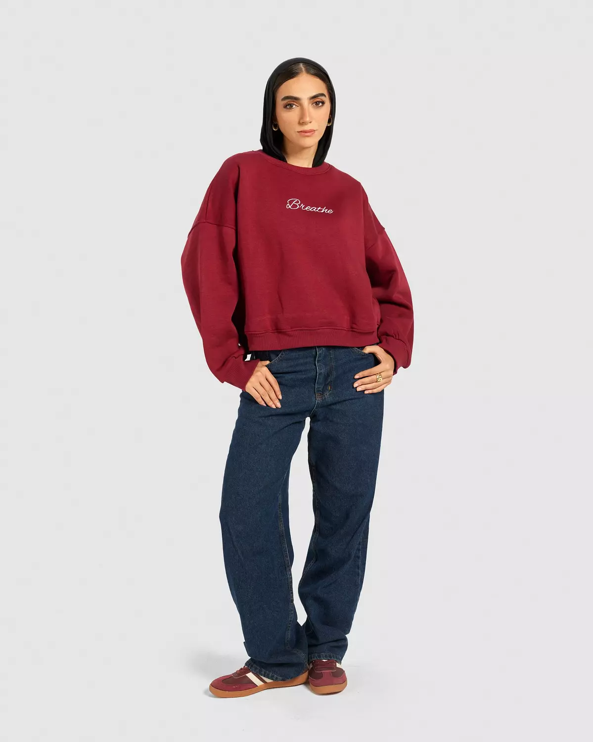 	 Cut it sweatshirt in Burgundy image