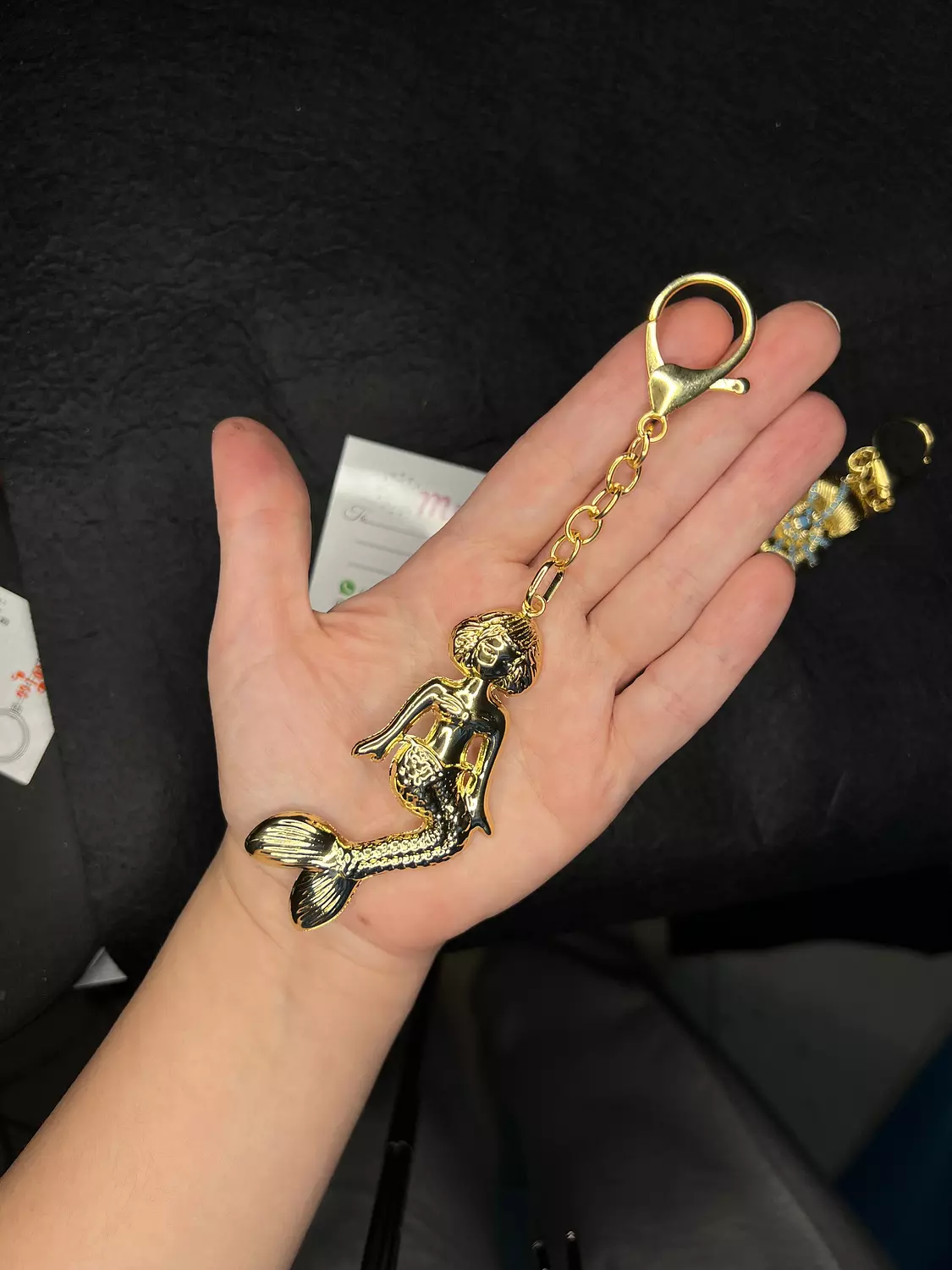 Gold mermaid bag charm image
