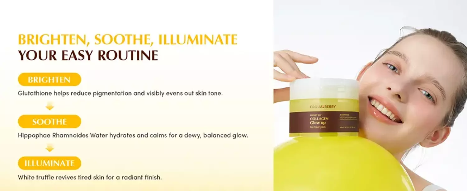 EQQUALBERRY - Collagen Glow Up Gel Toner Pads 60 Pads 5