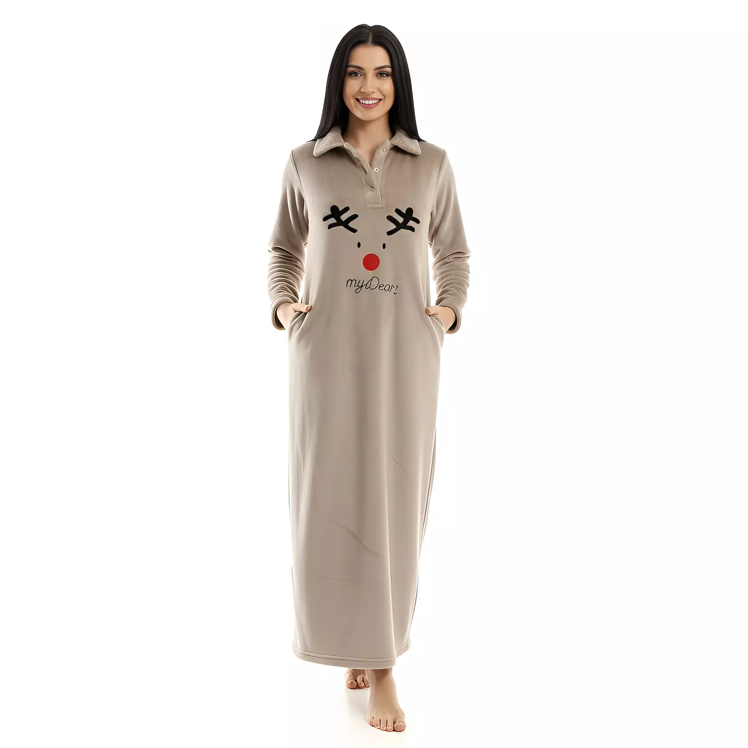 Shorto Nightgown Fleece - 2570 - Light Grey image