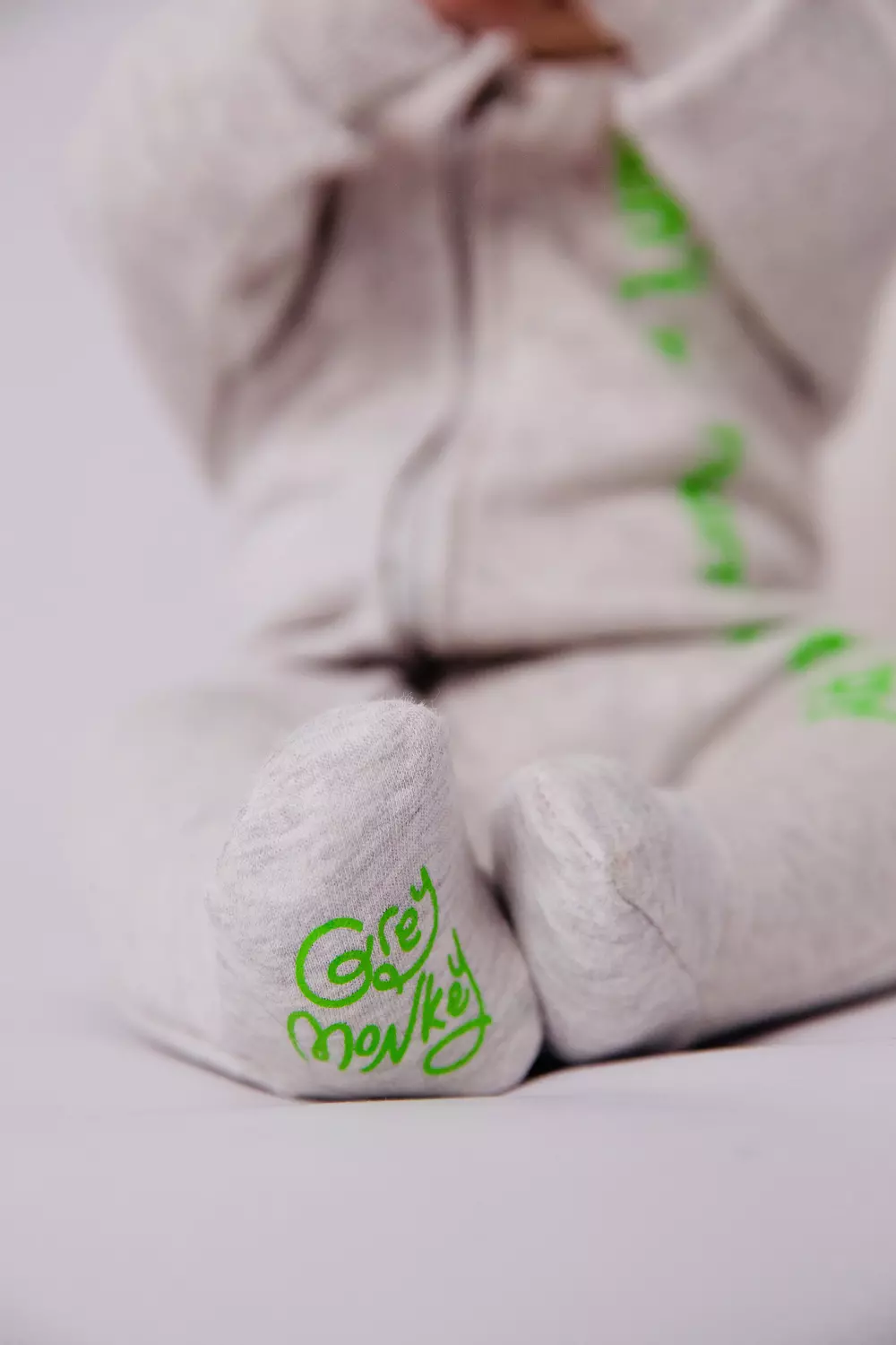 Premium Fleeced Winter Double Zipper "Our biggest dream" Footie - Glowy Grey 4