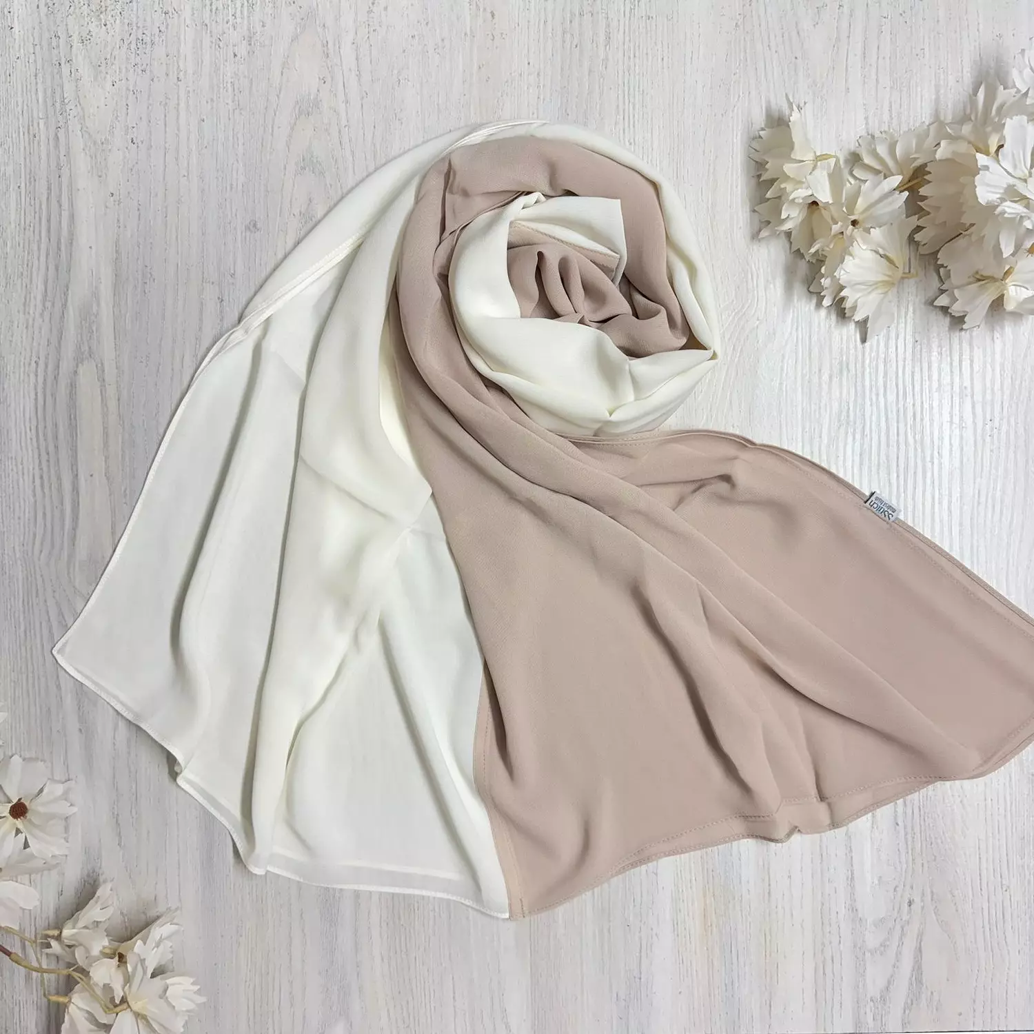 Mirage Hijab- ( Beige 036 | Off white 013) image