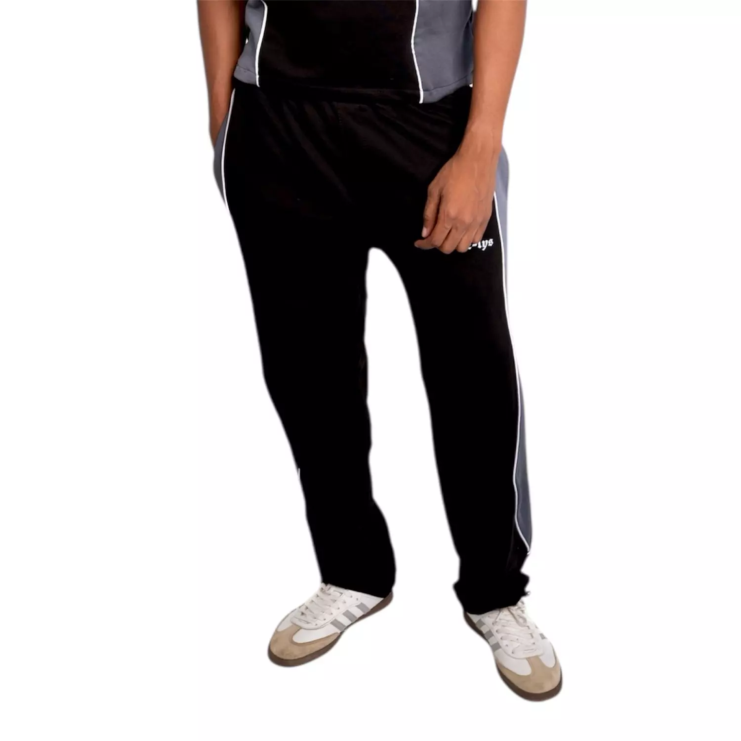 De-lys pants Black & Grey with white stripe 7
