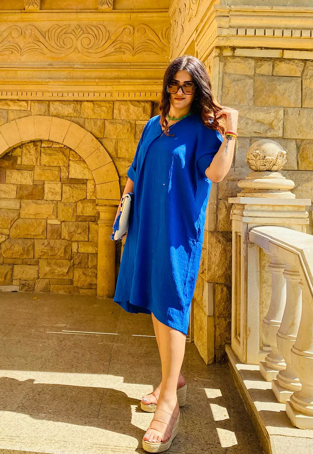 blue oversized dress image