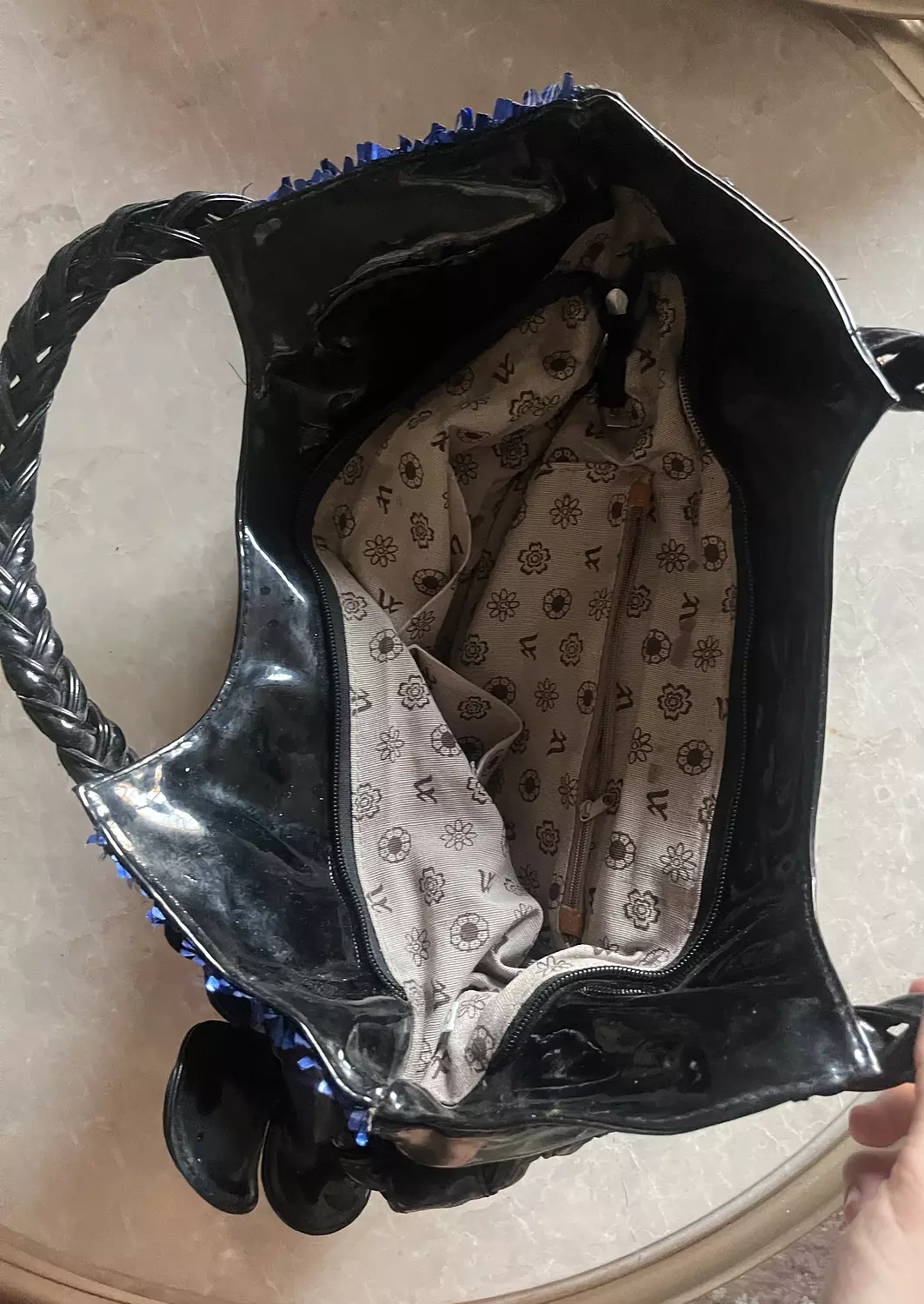 Blue sequins bag 3