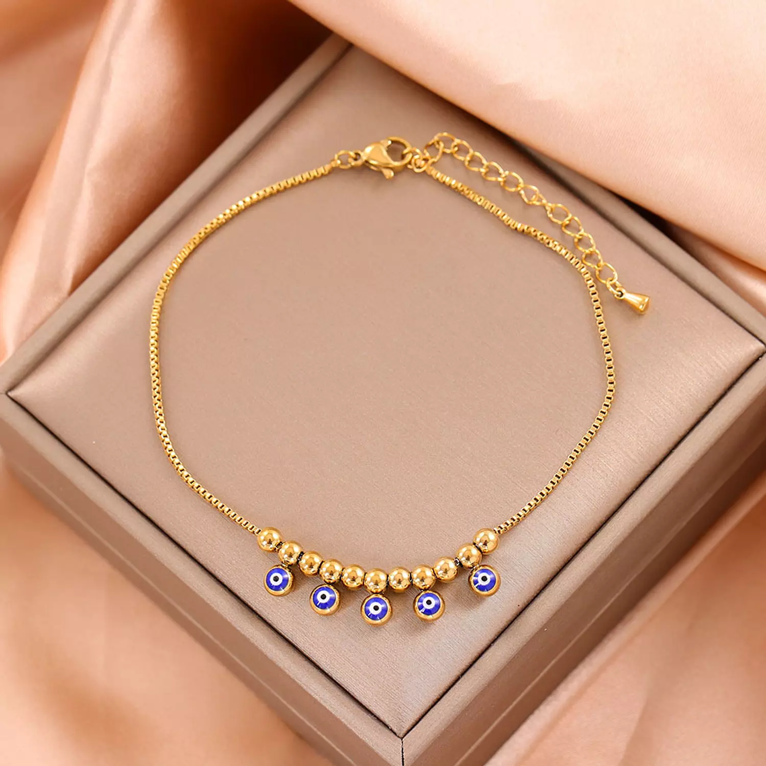 Evil eye charms anklet hover image