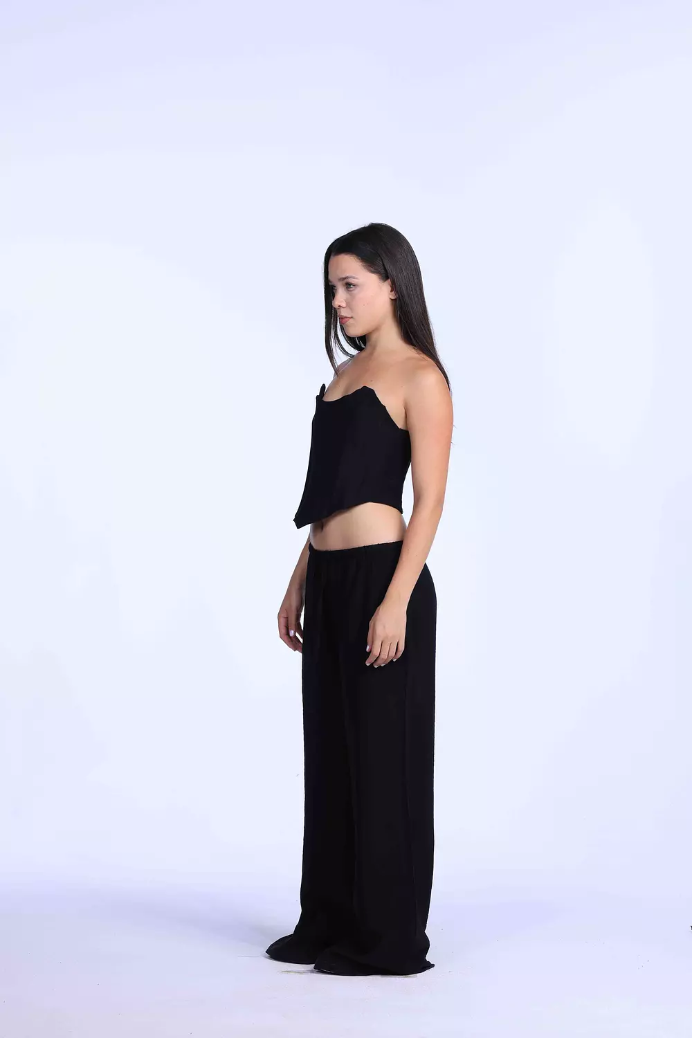 black oversized linen Pants  1