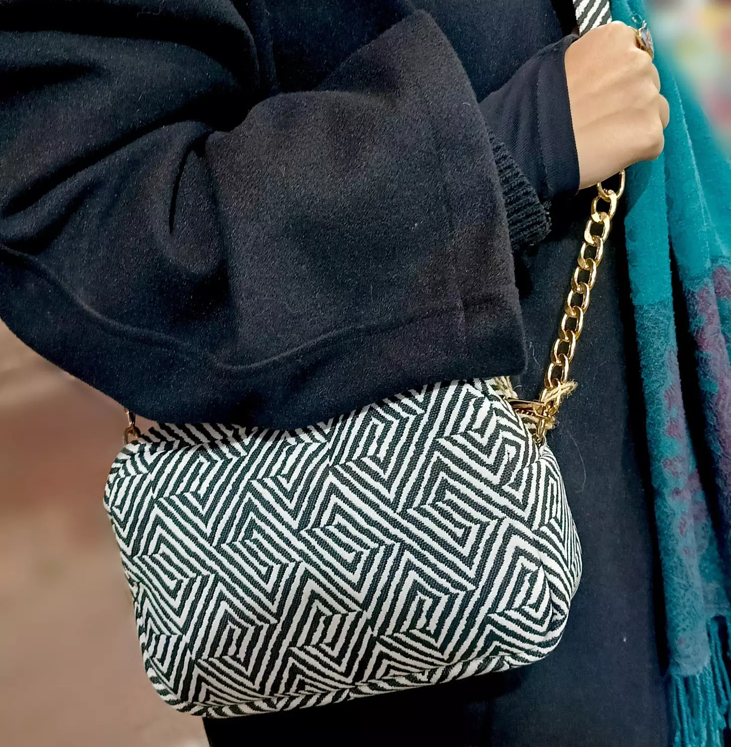 Black & white cross bag  image