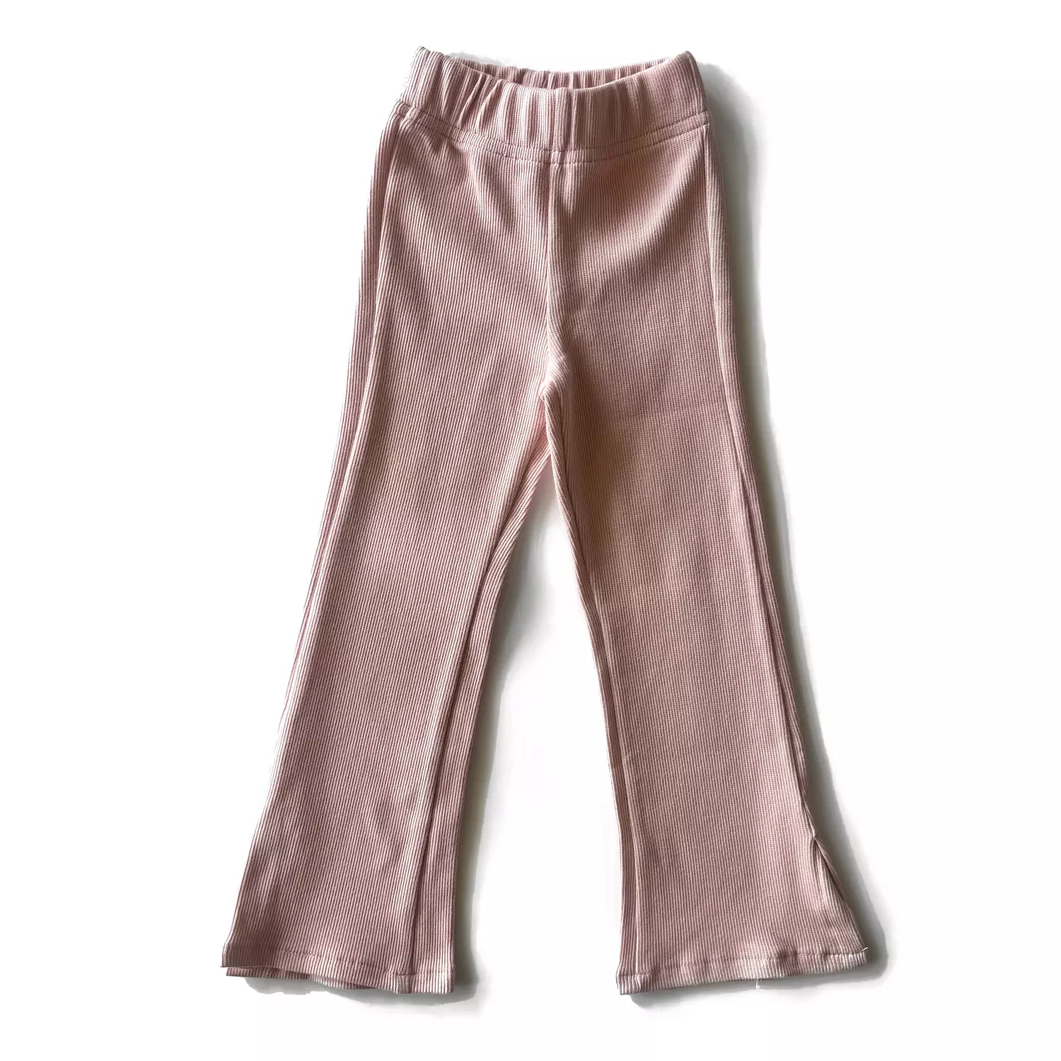 Cashmere Pink Ribbed Flare Pants image