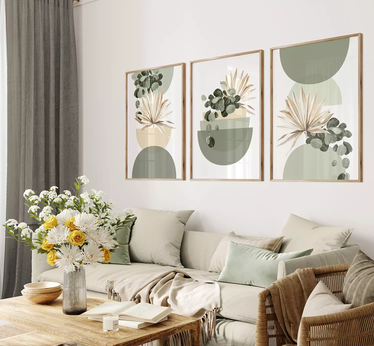  Set of 3 Wooden Frames Front Glass P.G961 image