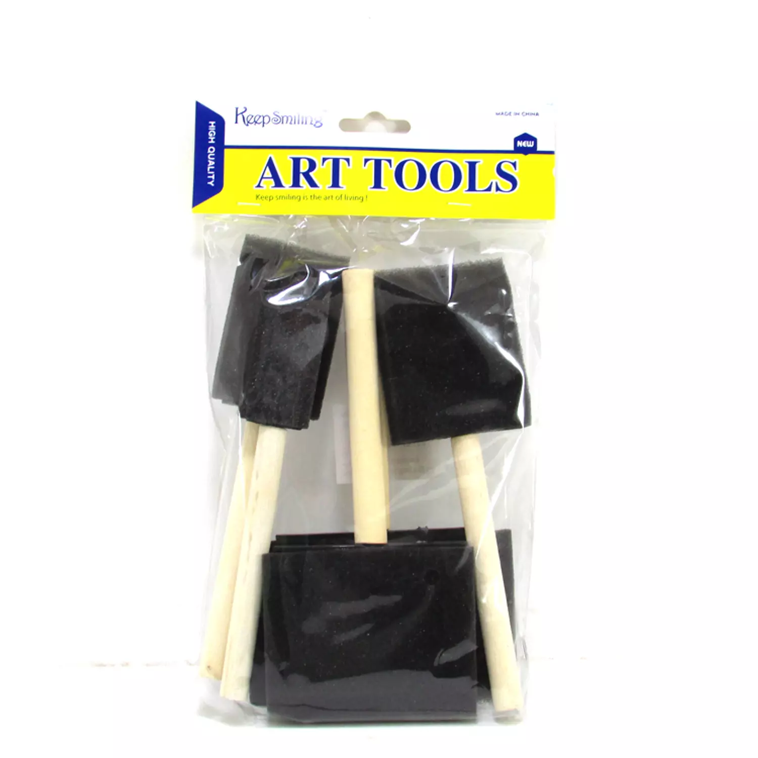 Set of 5 different sizes of wide sponge brushes ,5cm,4cm,2.5cm,7.5c.,10cm 2