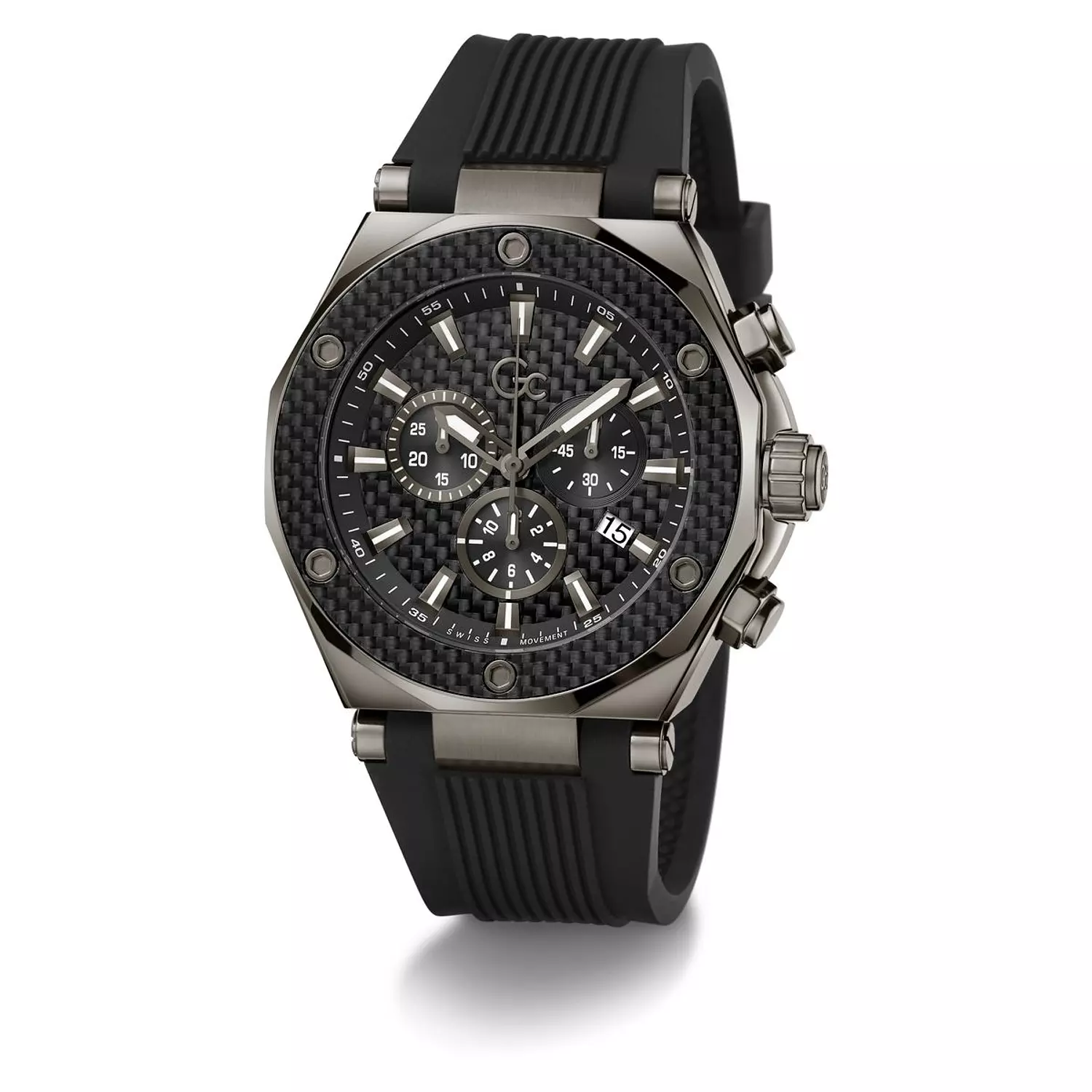 Gc Legacy Chrono Silicone Men Watch Black Silicone Strap 2