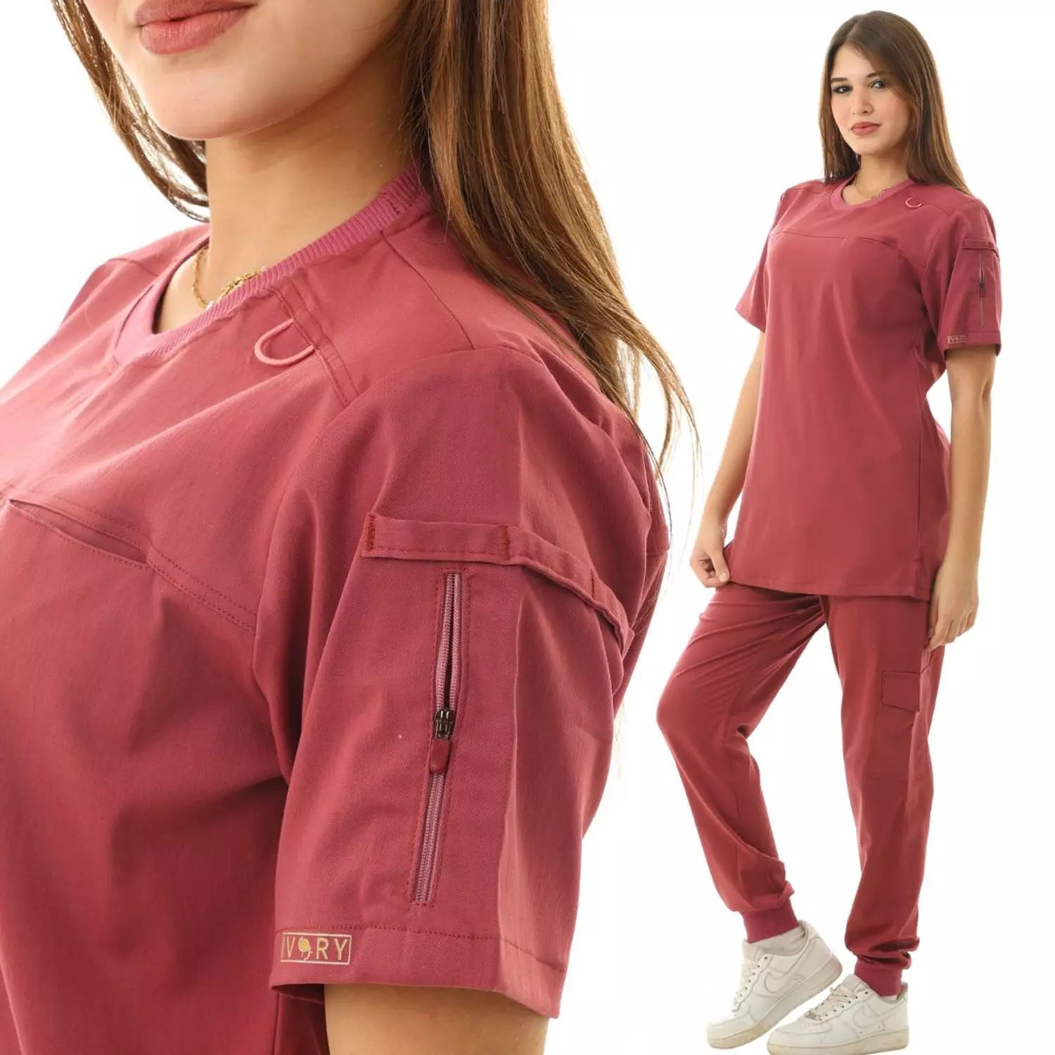 Burgundy Sporty Scrub image