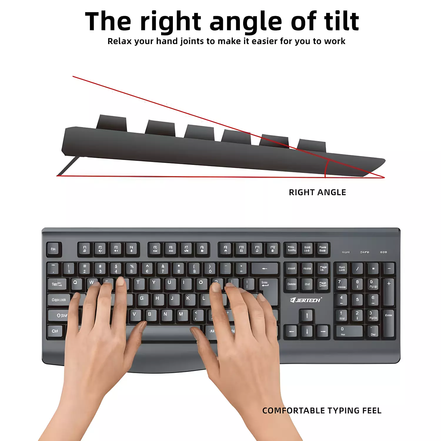 JERTECH- KM500-Waterproof Full-Size Keyboard & Mouse - Black, Made in China 9
