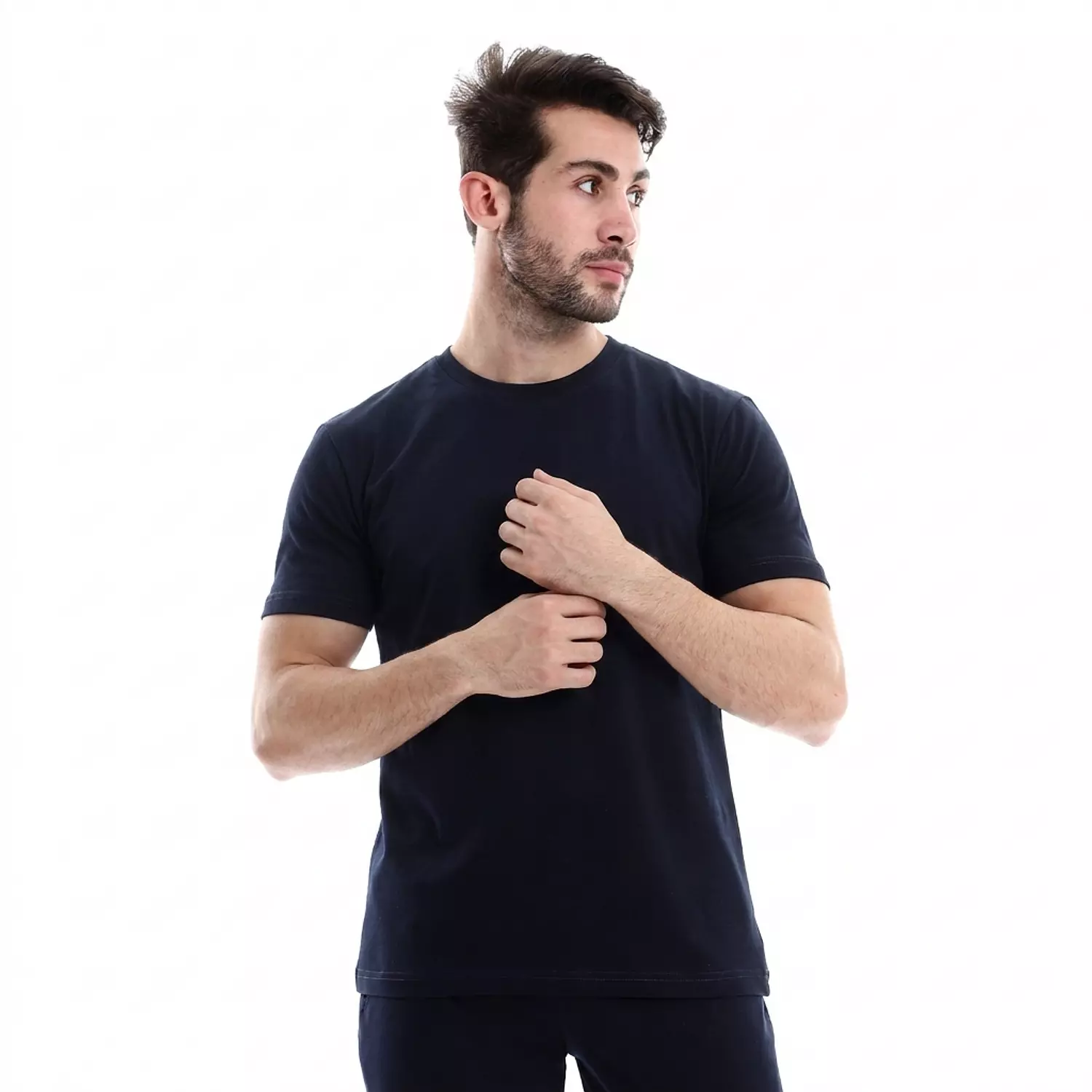 تي شيرت قطن سادة - 4018- كحلي image