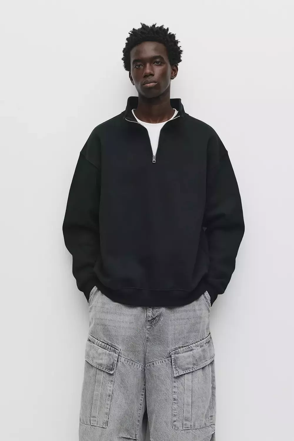 Pull&bear Basic Quarter Zip Sweatshirt  12