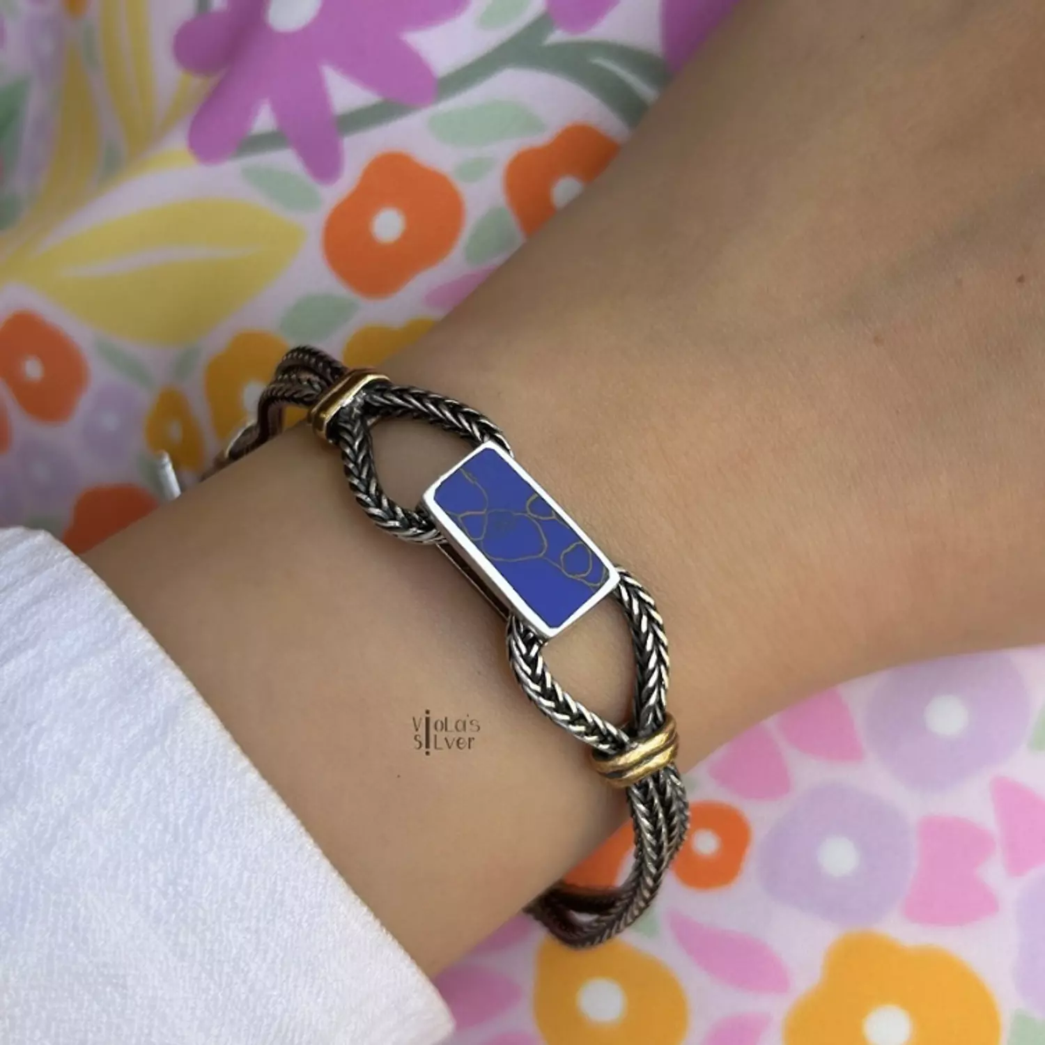 Blue Lapis bracelet 'هذه ليلتى' image