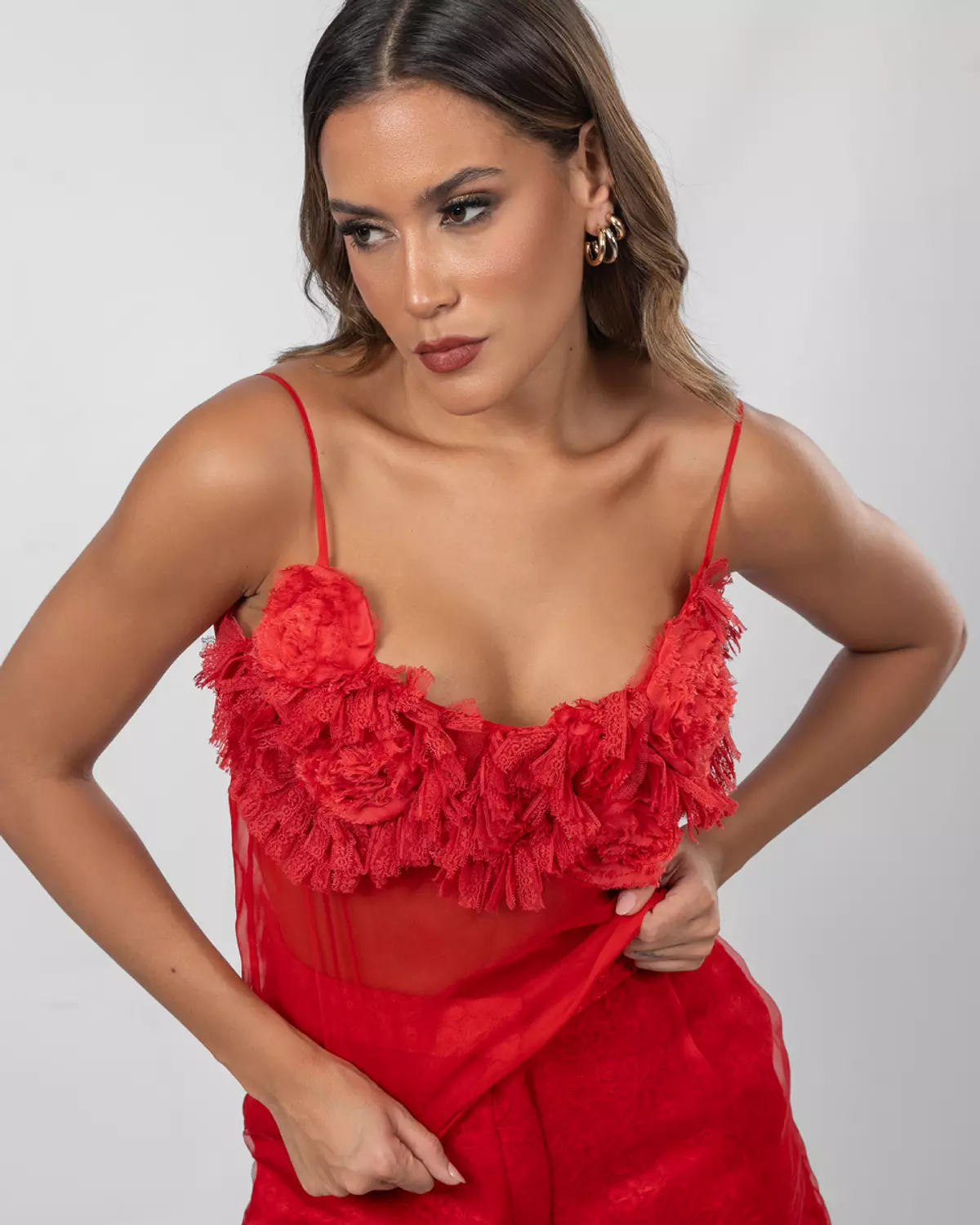 Ruffled Red Top 3