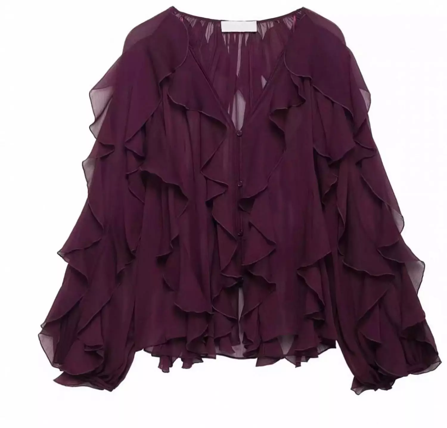 Raffled chiffon blouse 5