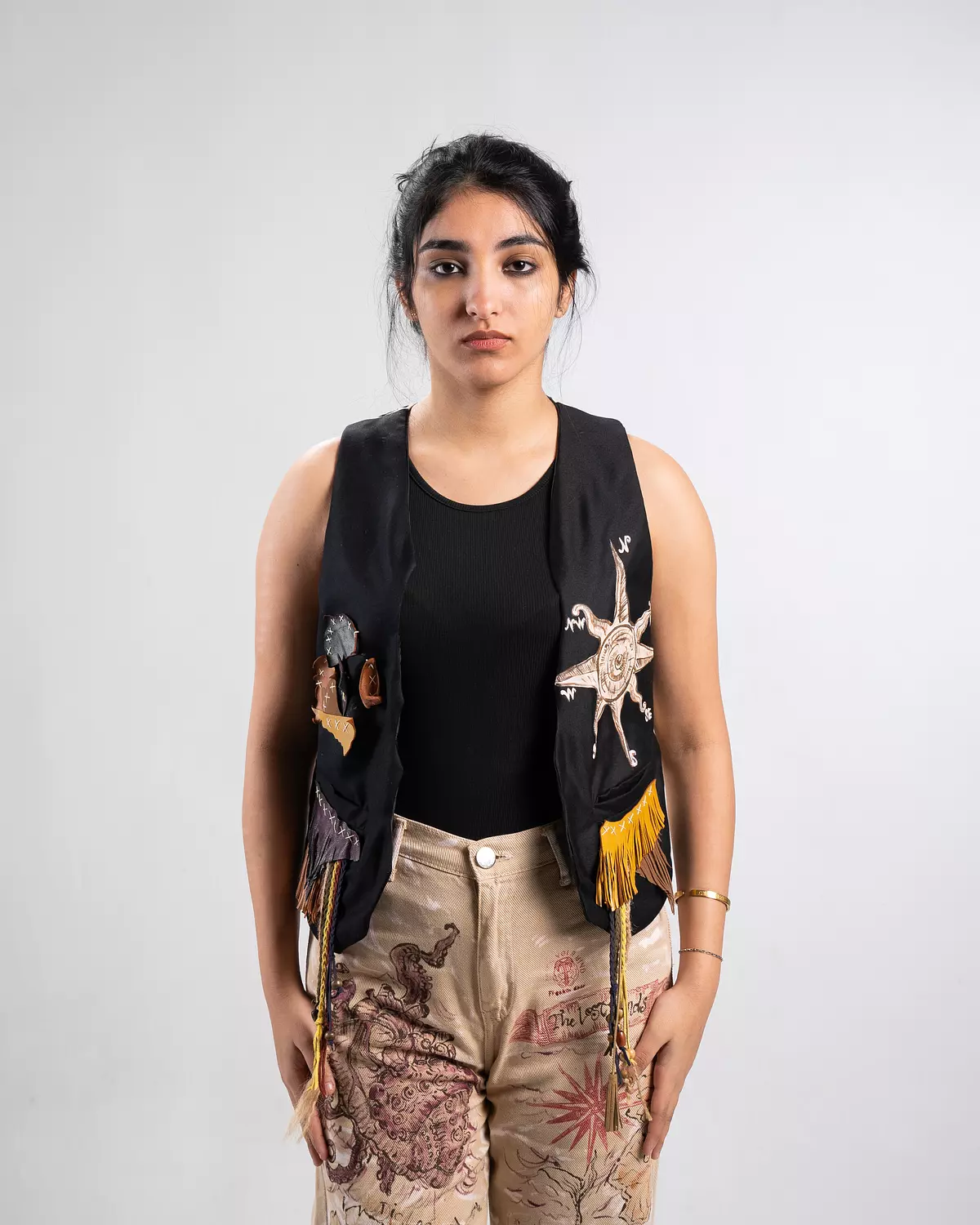 “Atlantic “ recycled handmade vest  hover image