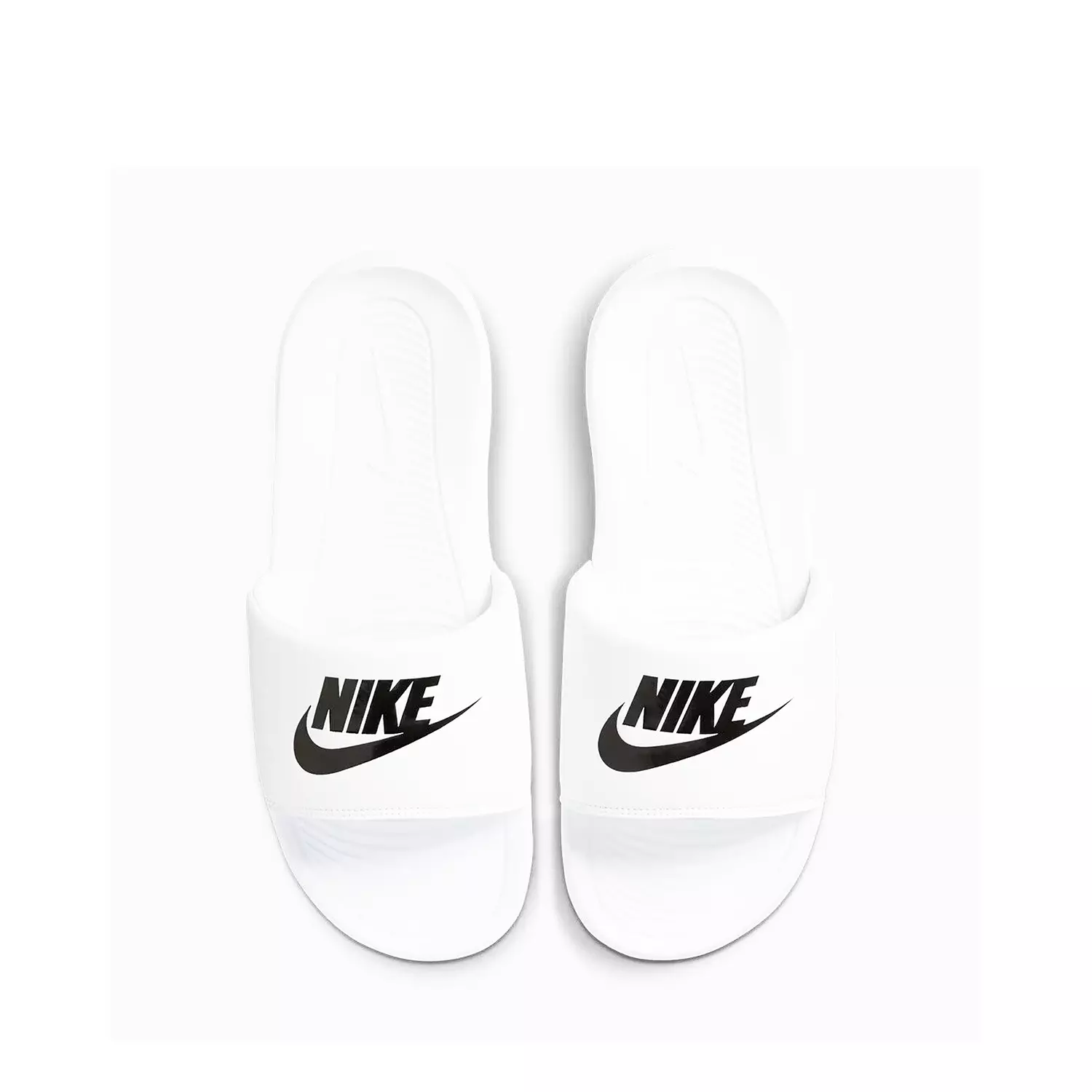 Nike Victori One slide in white with a black logo 4