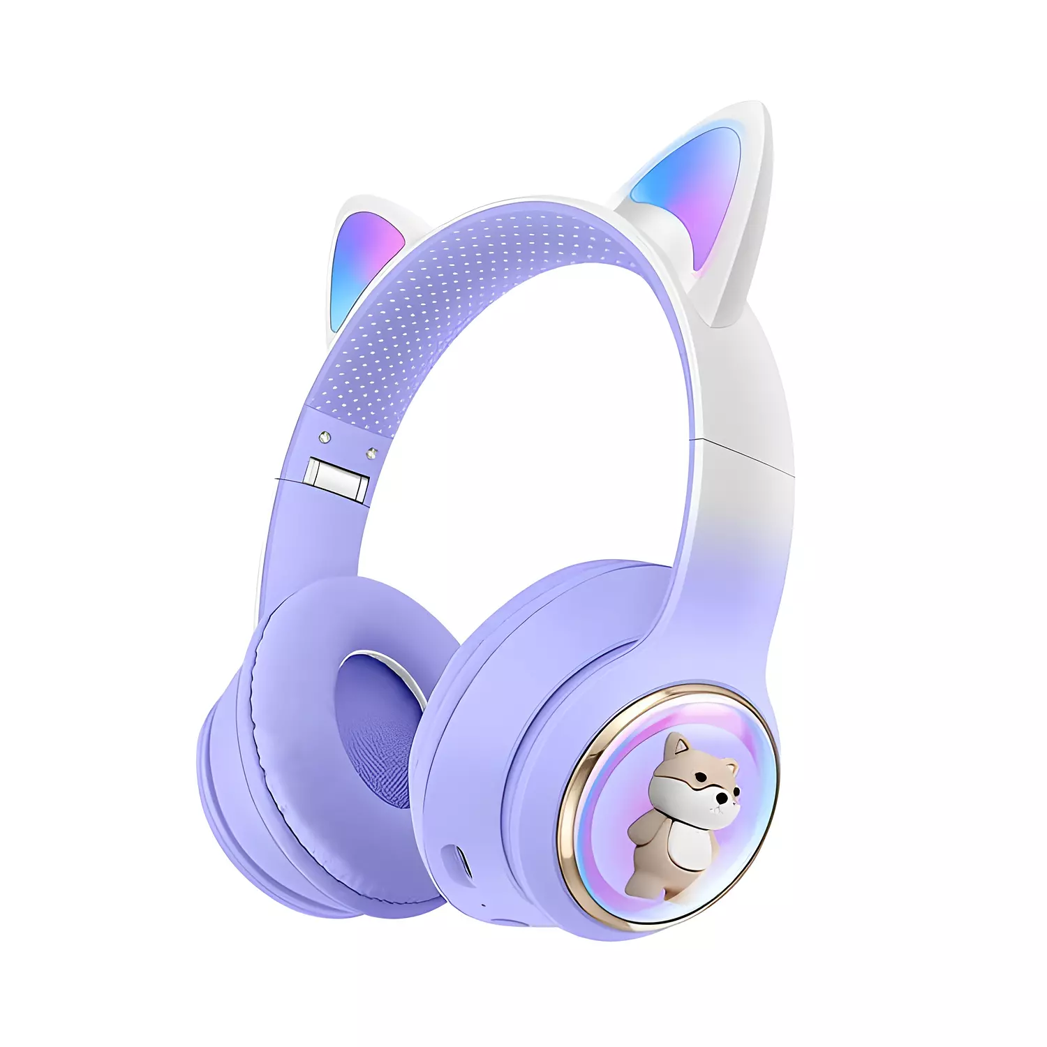 M31 Bluetooth Headphones with 6D Stereo Sound - RGB Lighting - Support TF Card and FM Radio - purple image