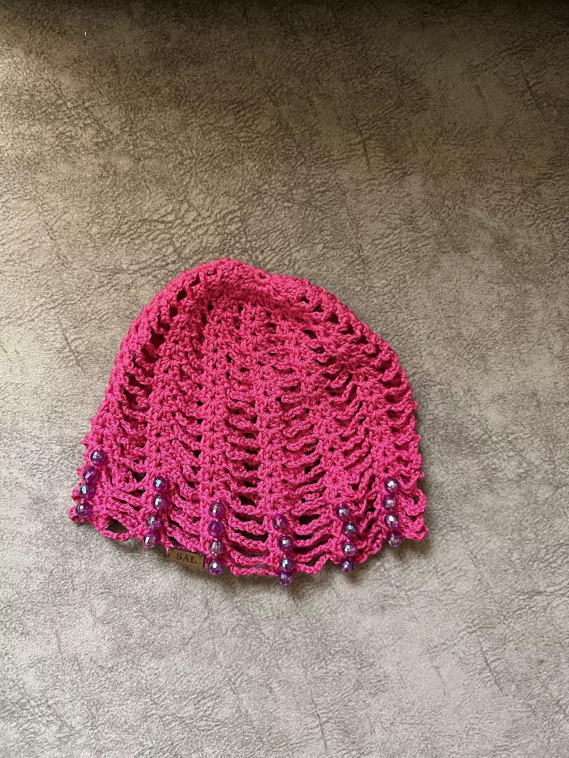 Pink bloom crochet hat 3