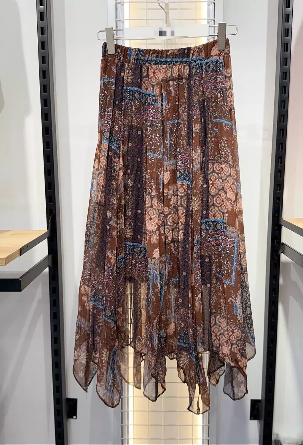 Brown boho zigzag skirt 2