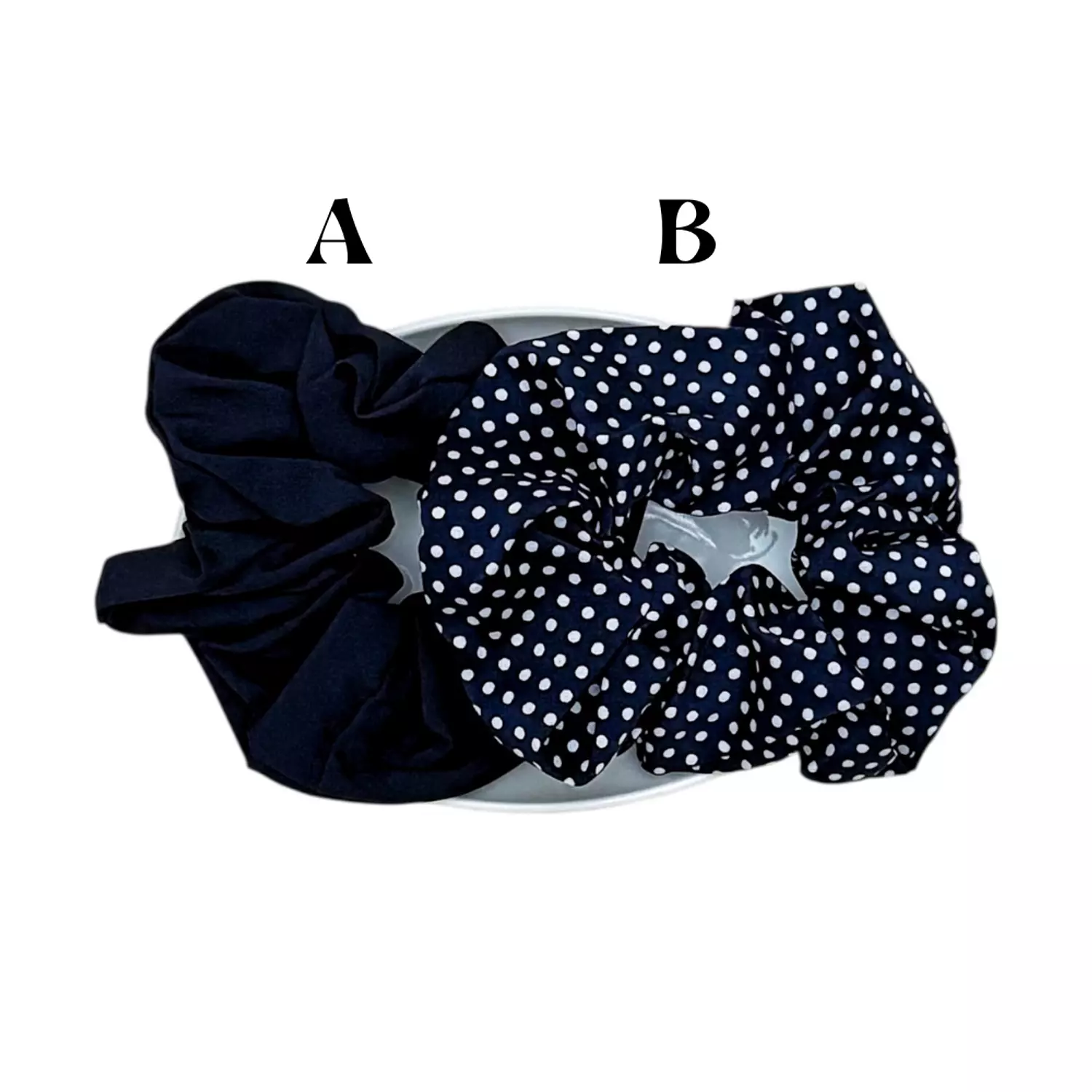 1 Pc Navy Blue Scrunchies image