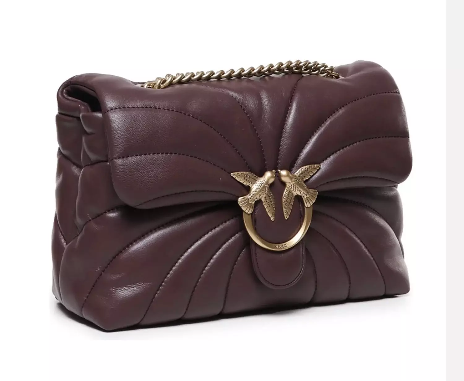 Pinko Love Puff Classic shoulder bag in claret leather image
